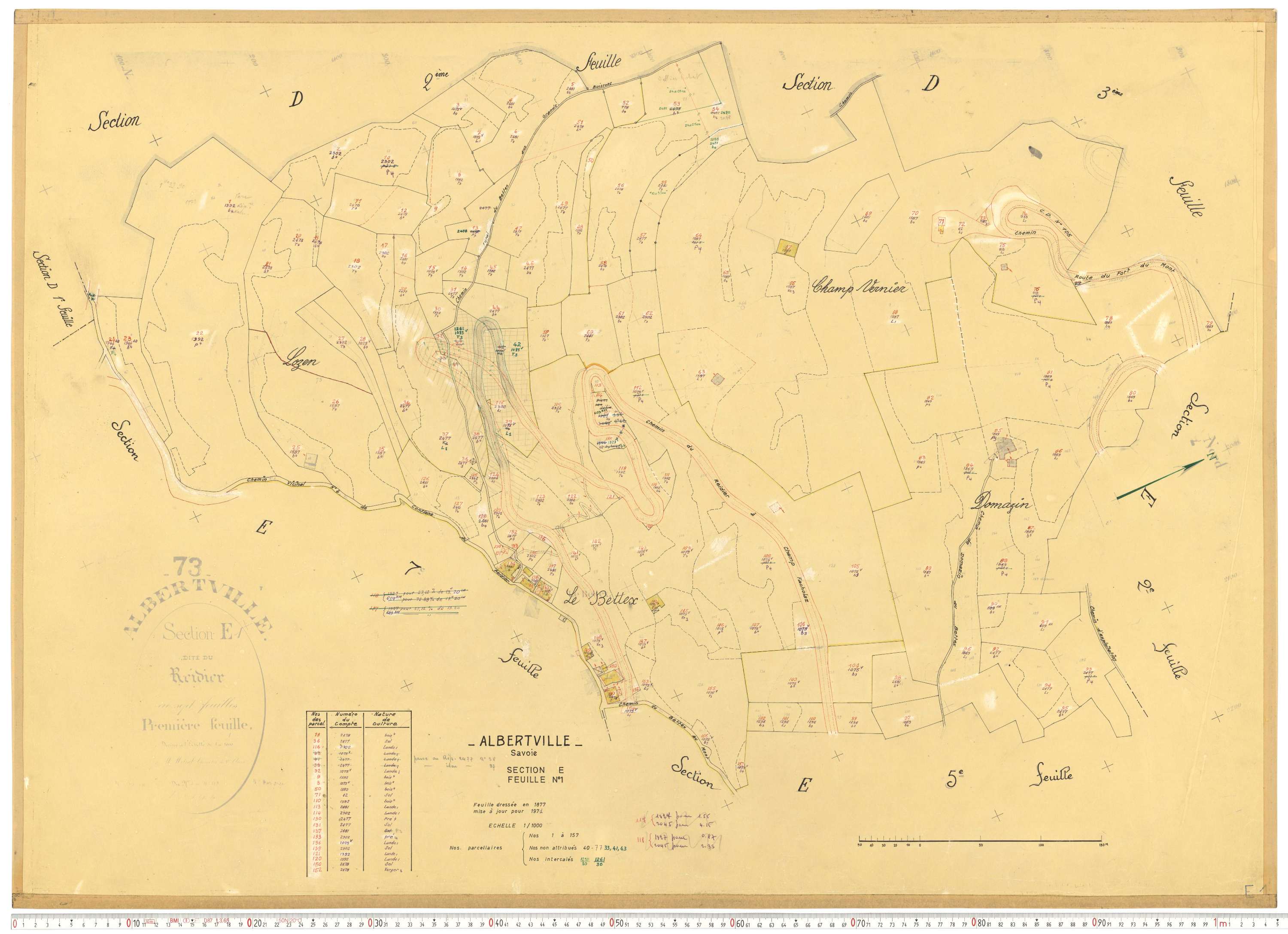 Albertville - Cadastre rénové, mise à jour (1970-1973).