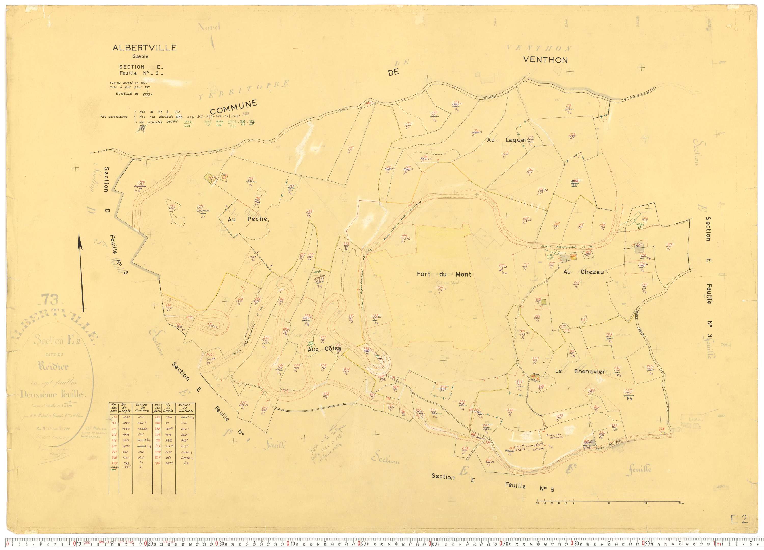 Albertville - Cadastre rénové, mise à jour (1970-1973).