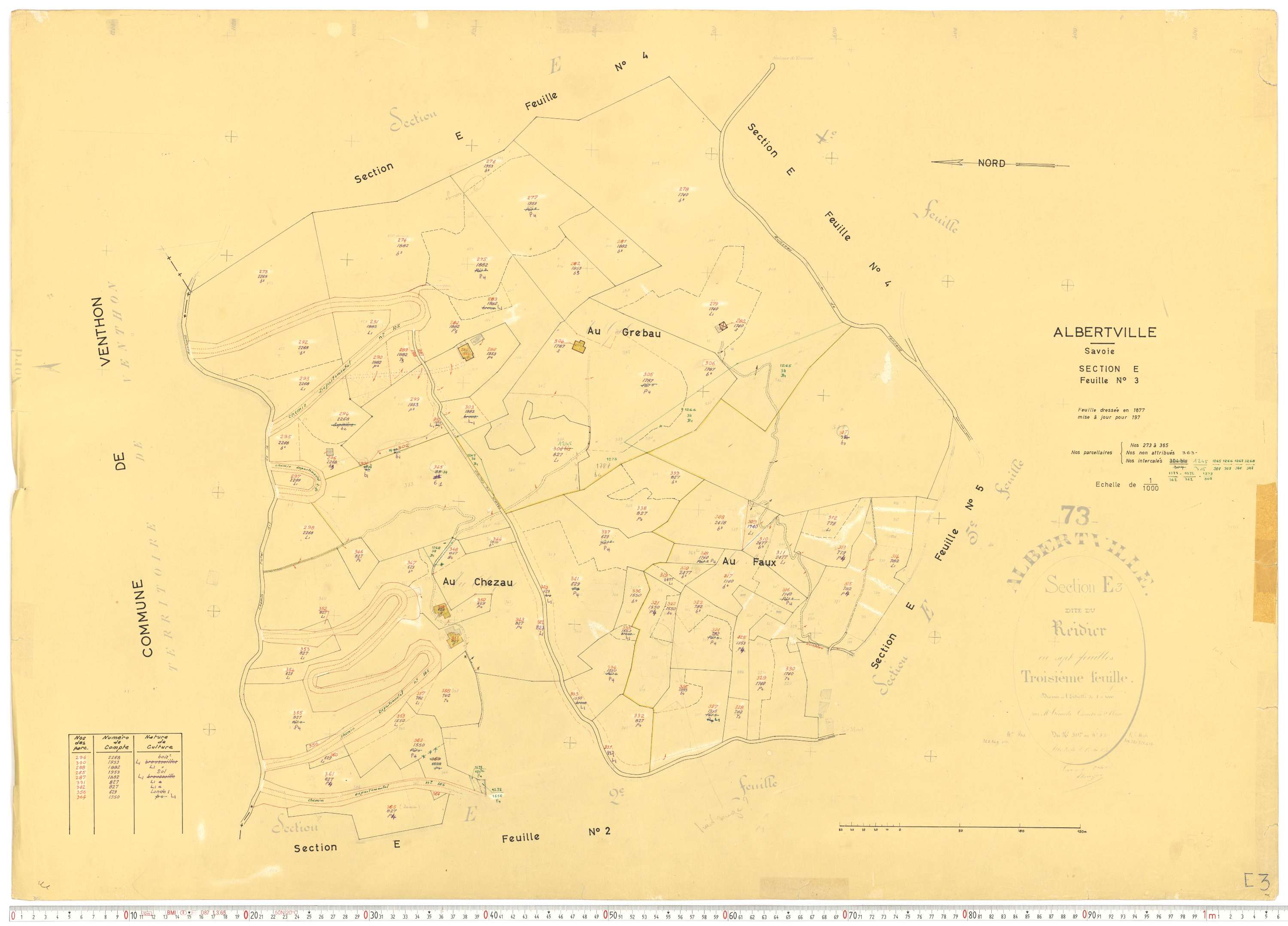 Albertville - Cadastre rénové, mise à jour (1970-1973).