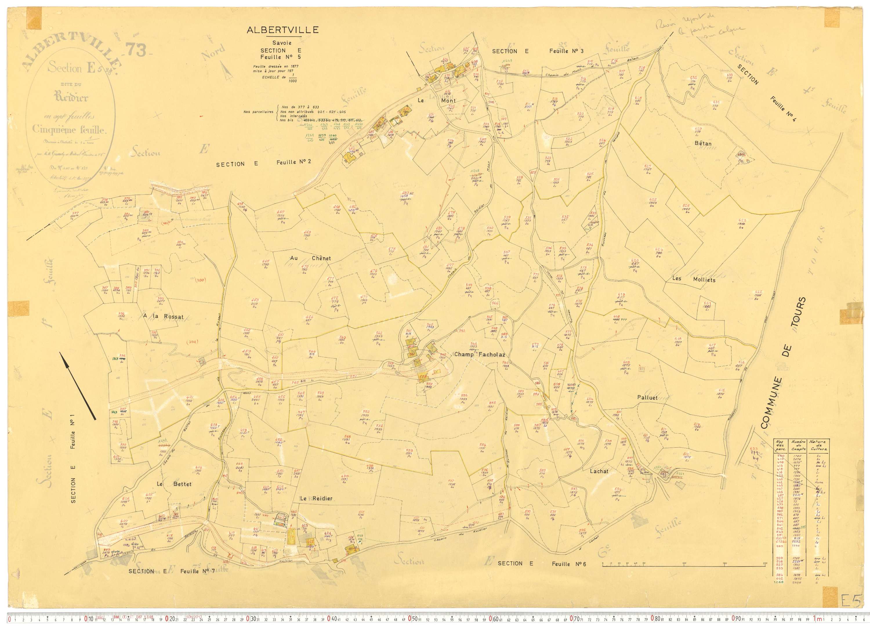 Albertville - Cadastre rénové, mise à jour (1970-1973).