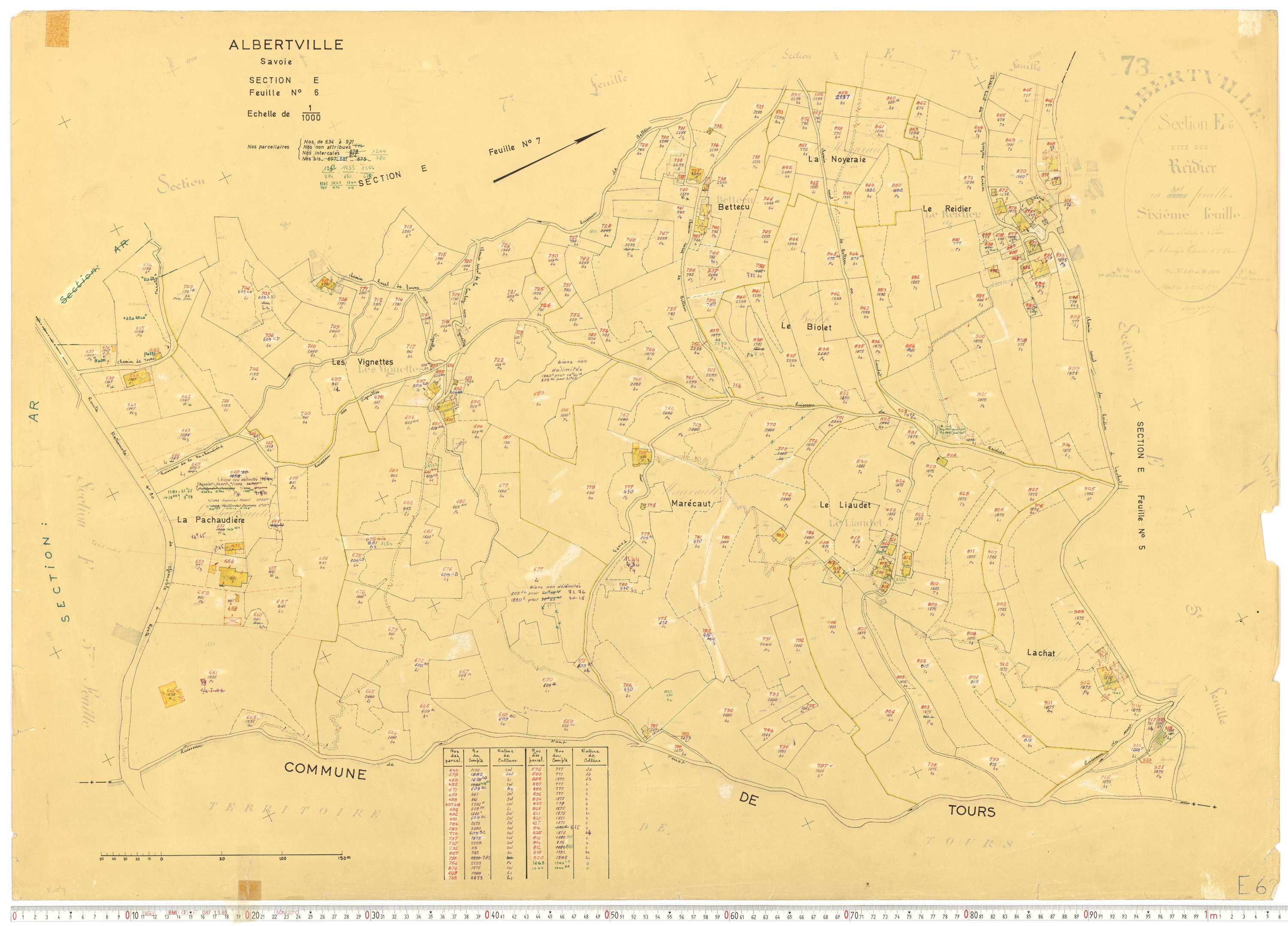 Albertville - Cadastre rénové, mise à jour (1970-1973).
