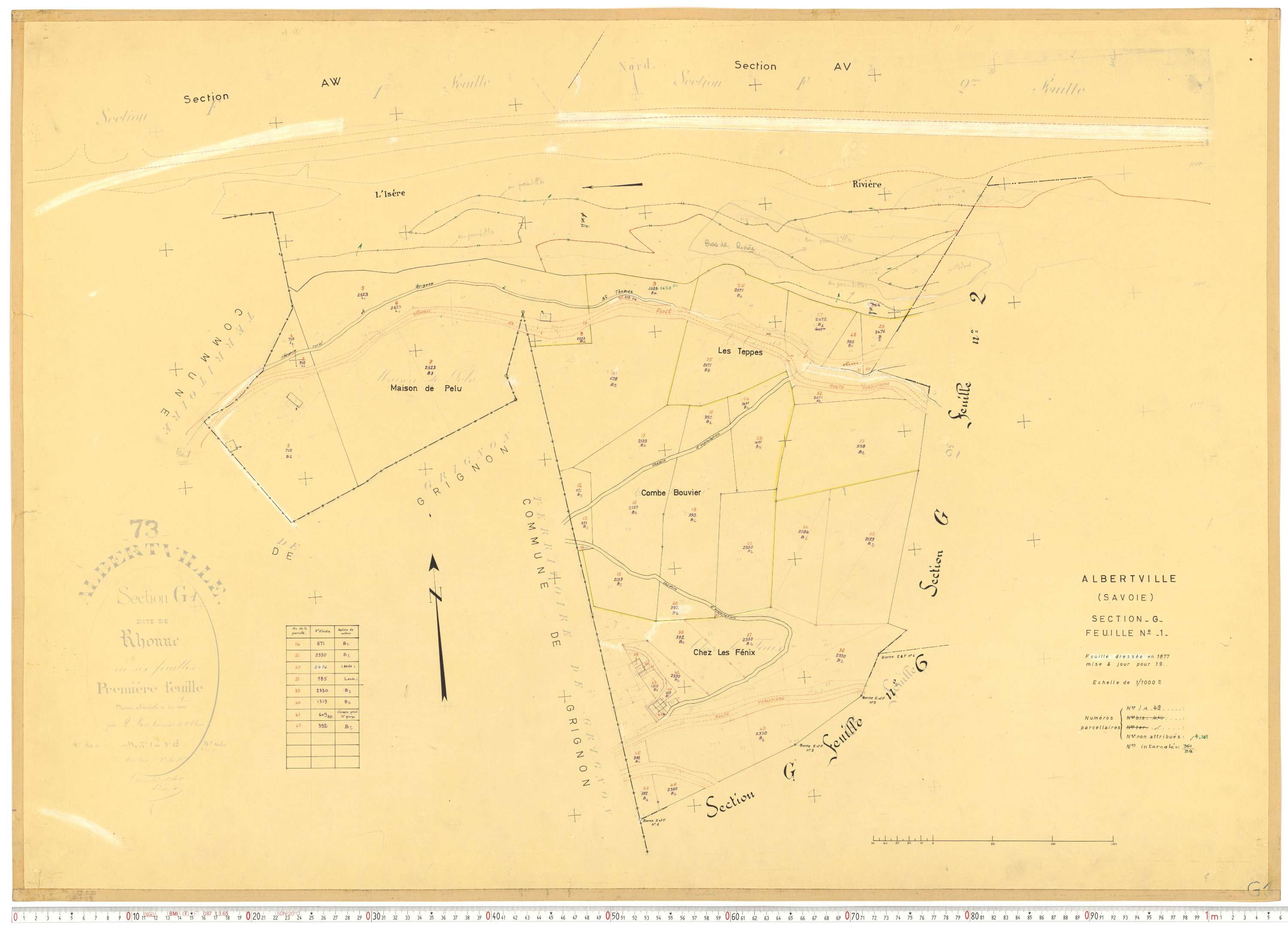 Albertville - Cadastre rénové, mise à jour (1970-1973).