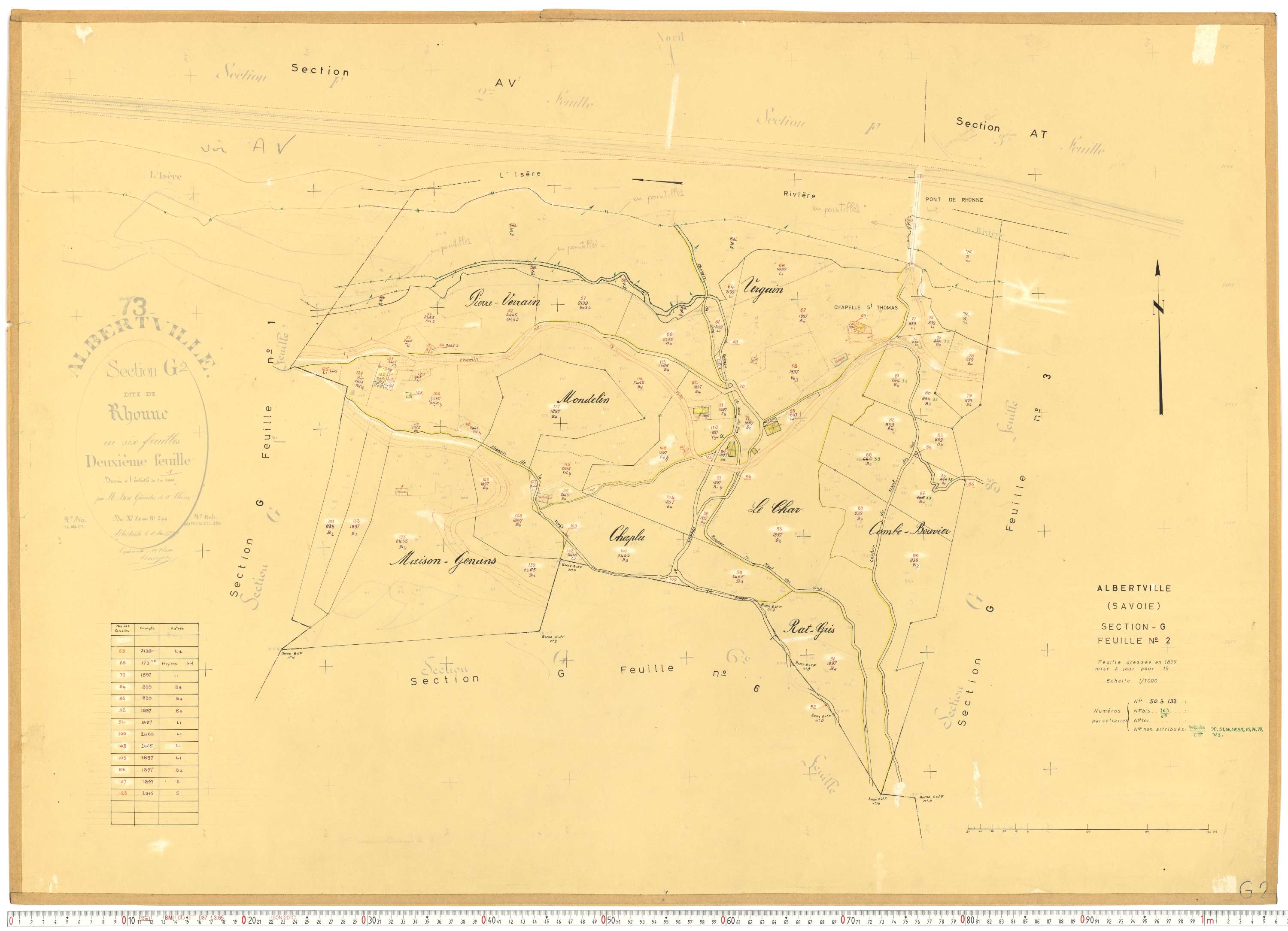 Albertville - Cadastre rénové, mise à jour (1970-1973).