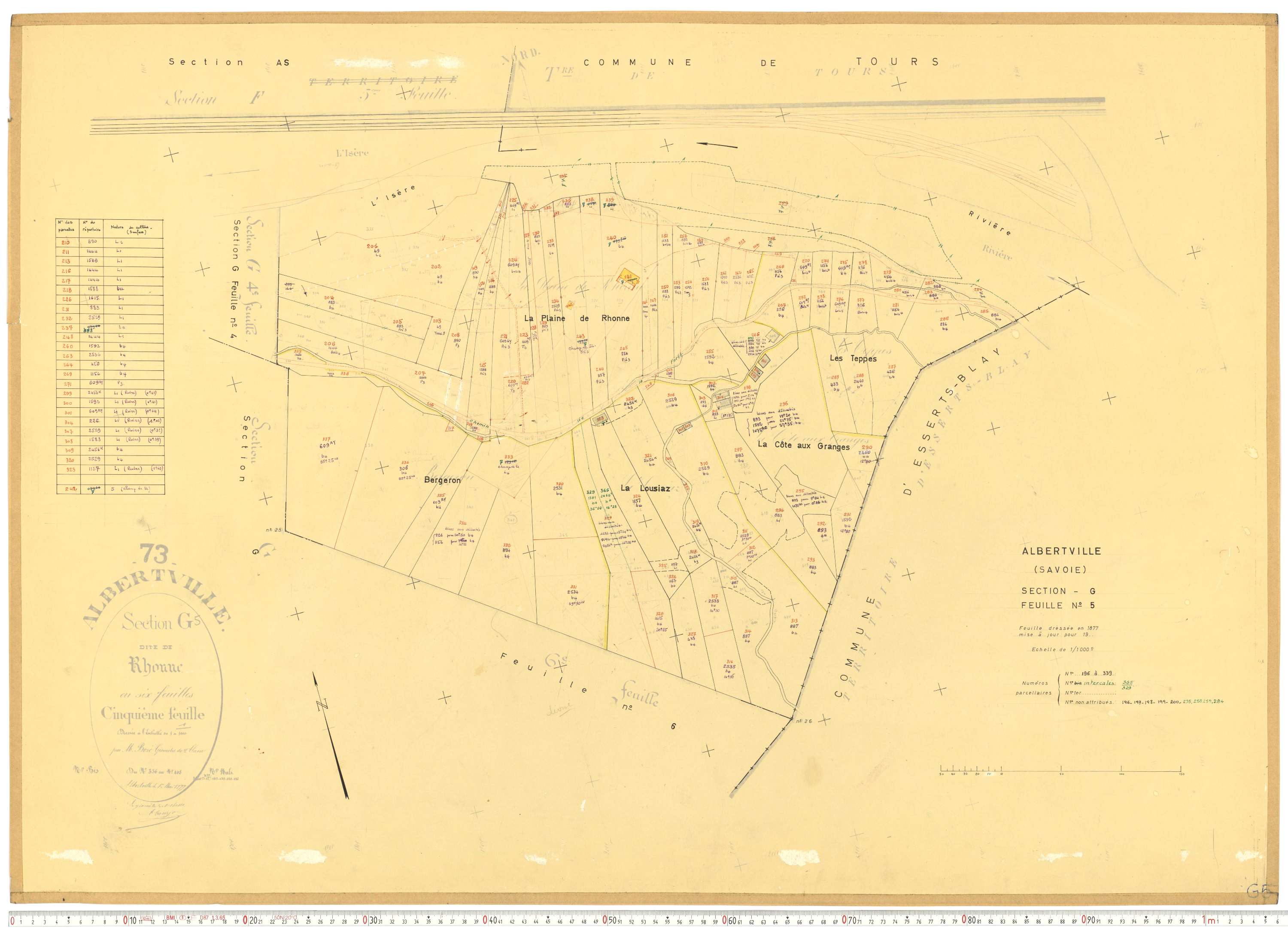 Albertville - Cadastre rénové, mise à jour (1970-1973).