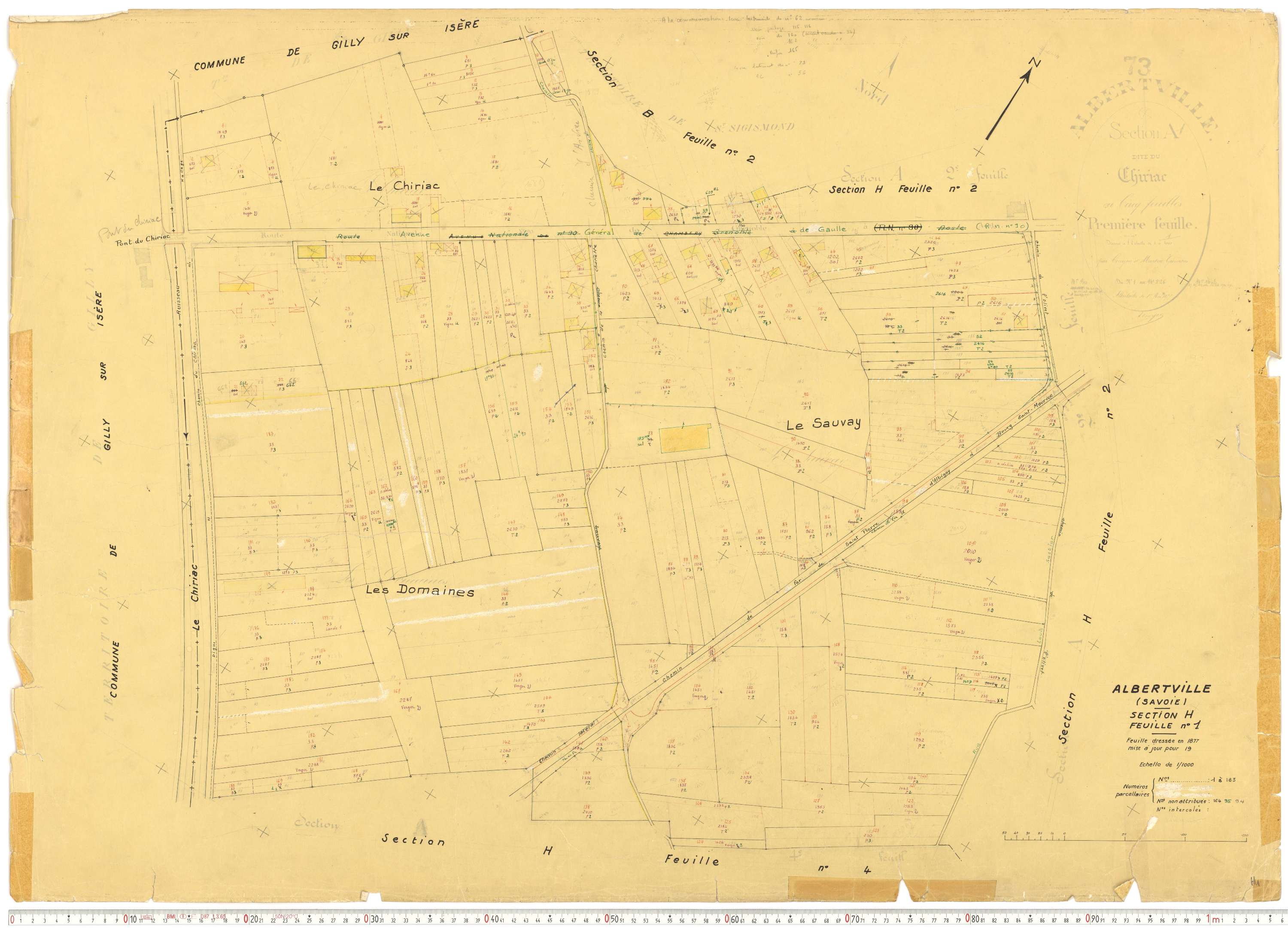 Albertville - Cadastre rénové, mise à jour (1970-1973).