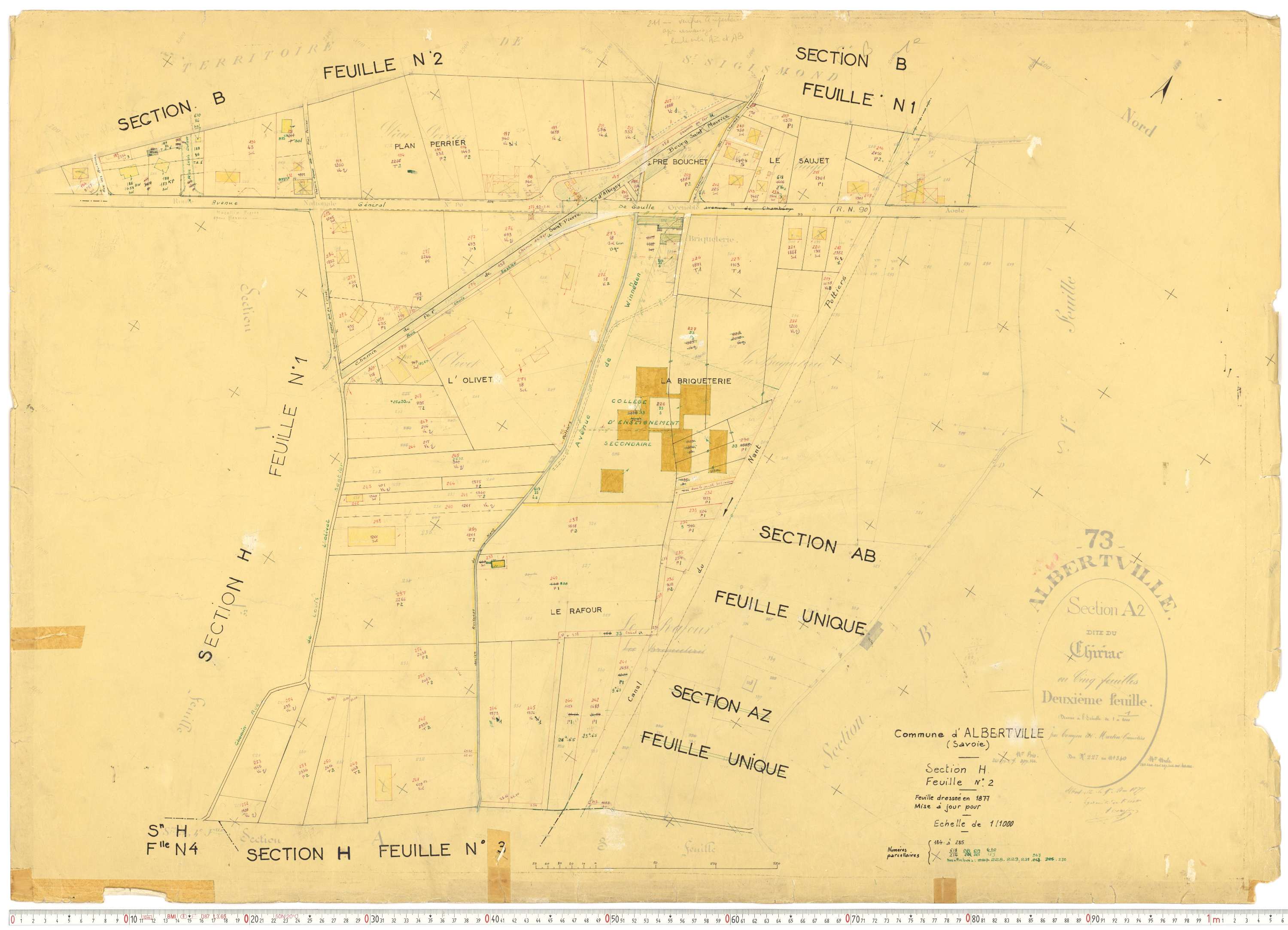 Albertville - Cadastre rénové, mise à jour (1970-1973).