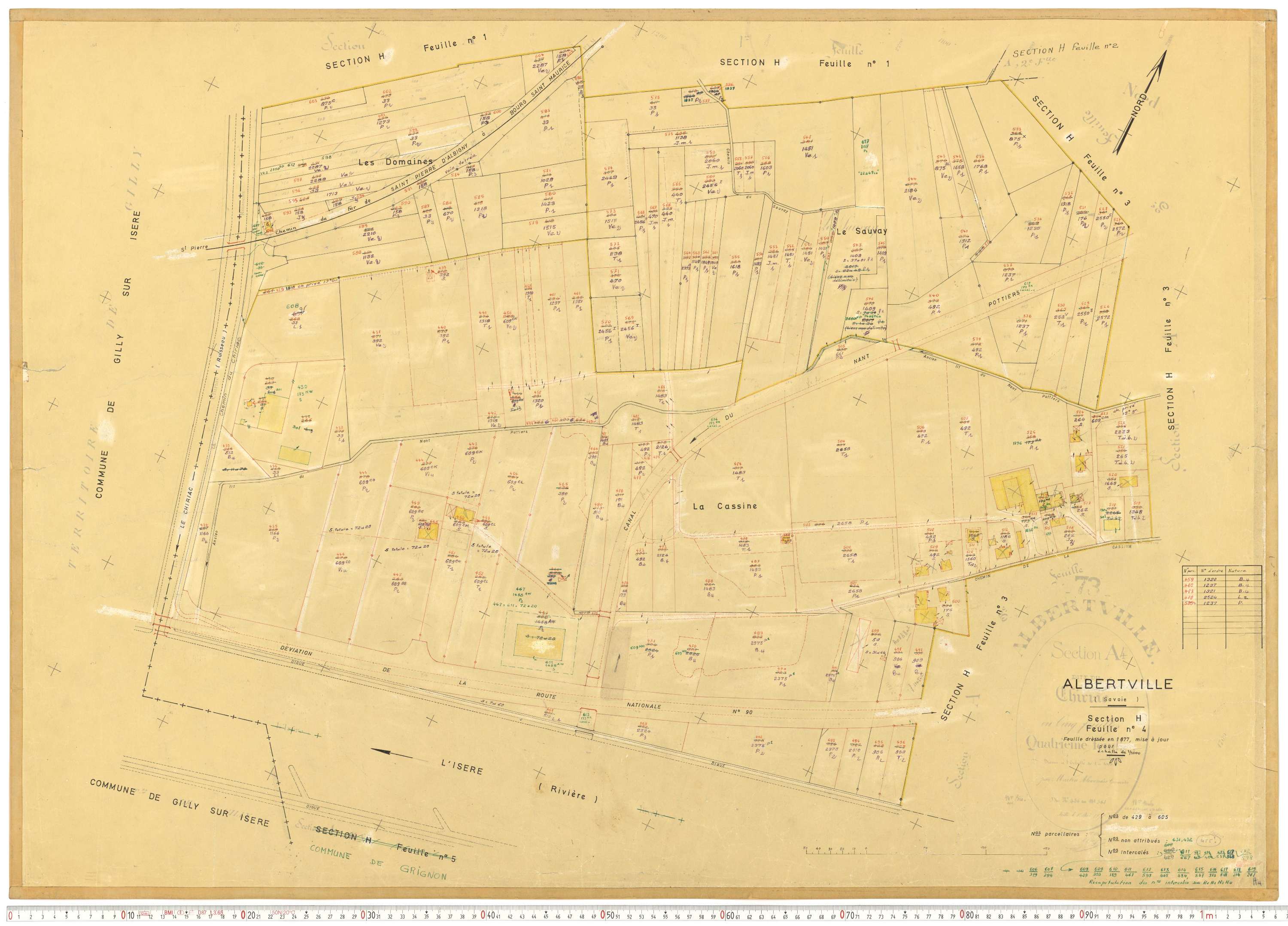 Albertville - Cadastre rénové, mise à jour (1970-1973).