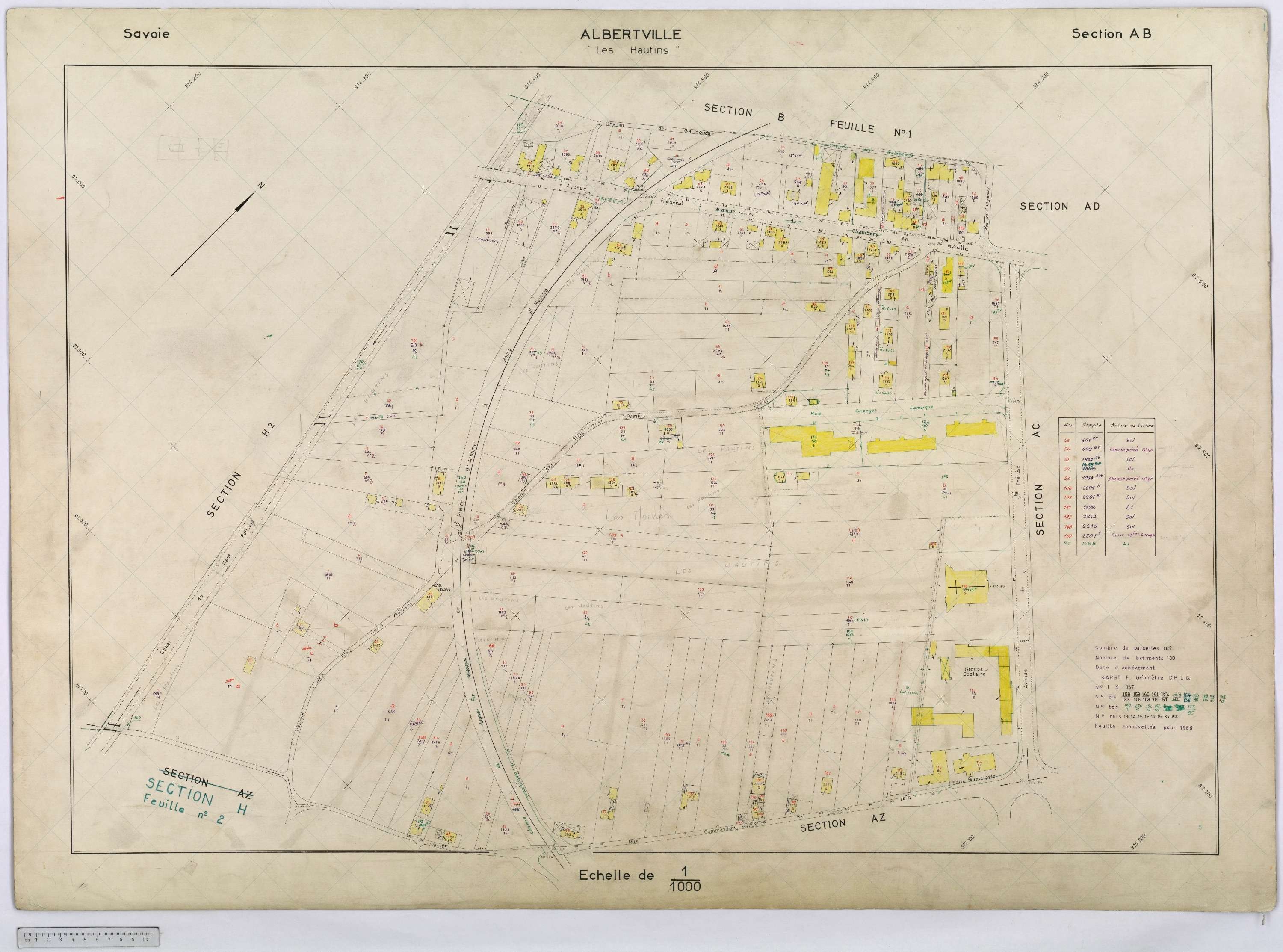 Albertville - Cadastre rénové, réfection (1968-1970).
