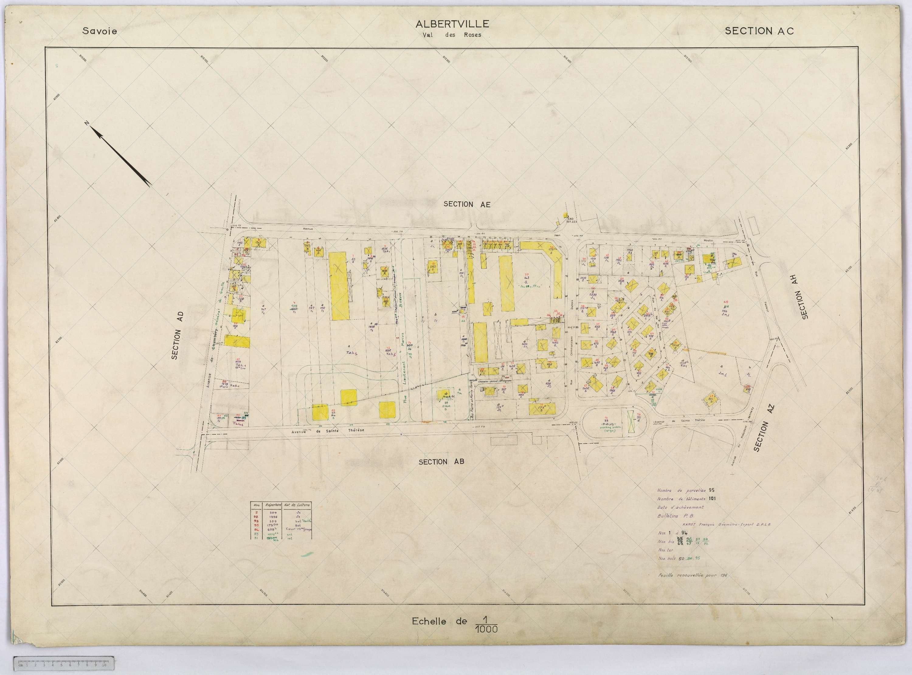 Albertville - Cadastre rénové, réfection (1968-1970).