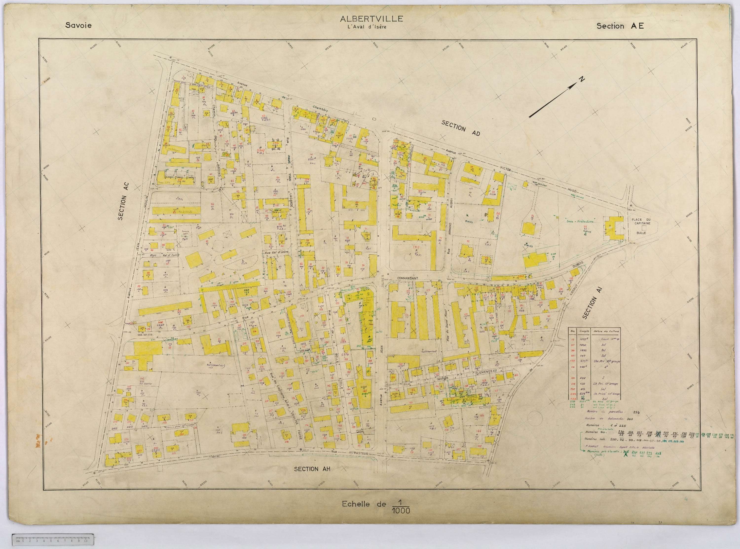 Albertville - Cadastre rénové, réfection (1968-1970).
