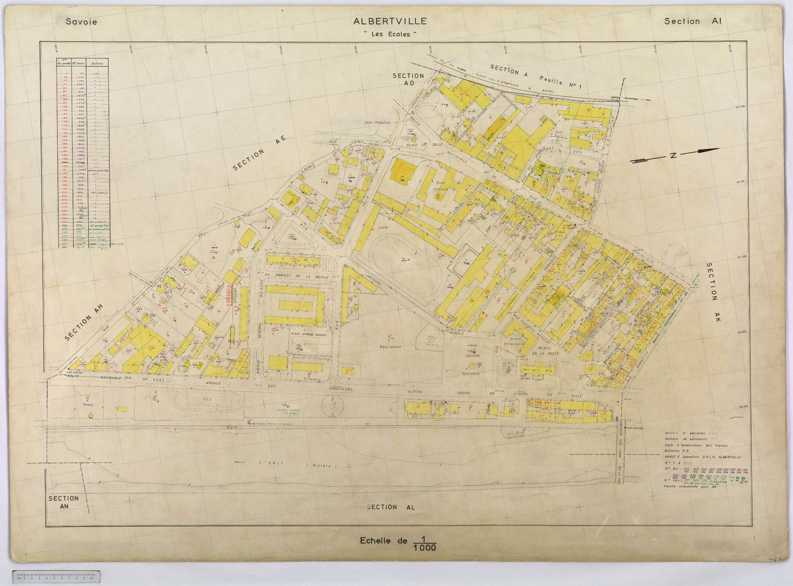Albertville - Cadastre rénové, réfection (1968-1970).