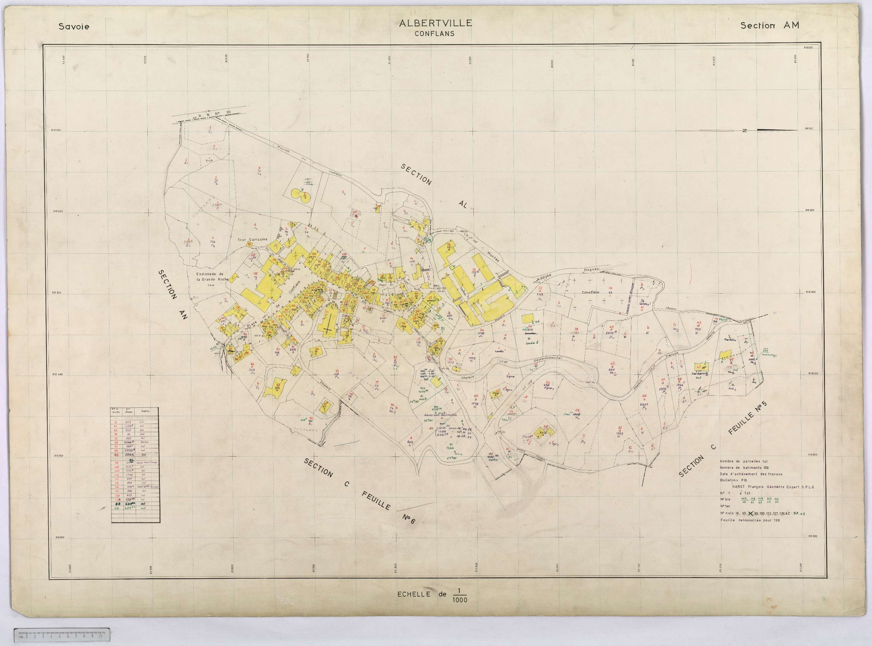 Albertville - Cadastre rénové, réfection (1968-1970).