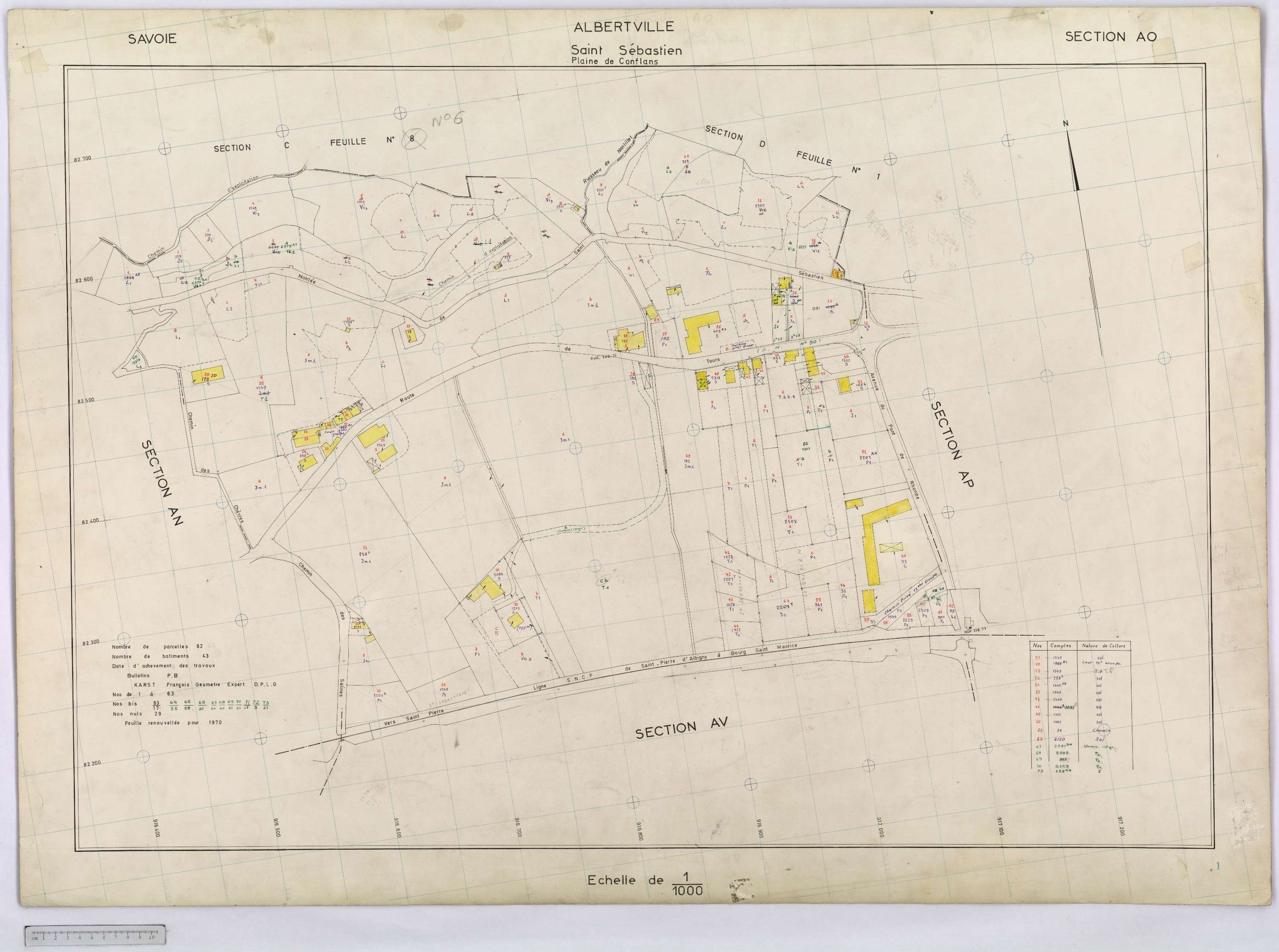 Albertville - Cadastre rénové, réfection (1968-1970).