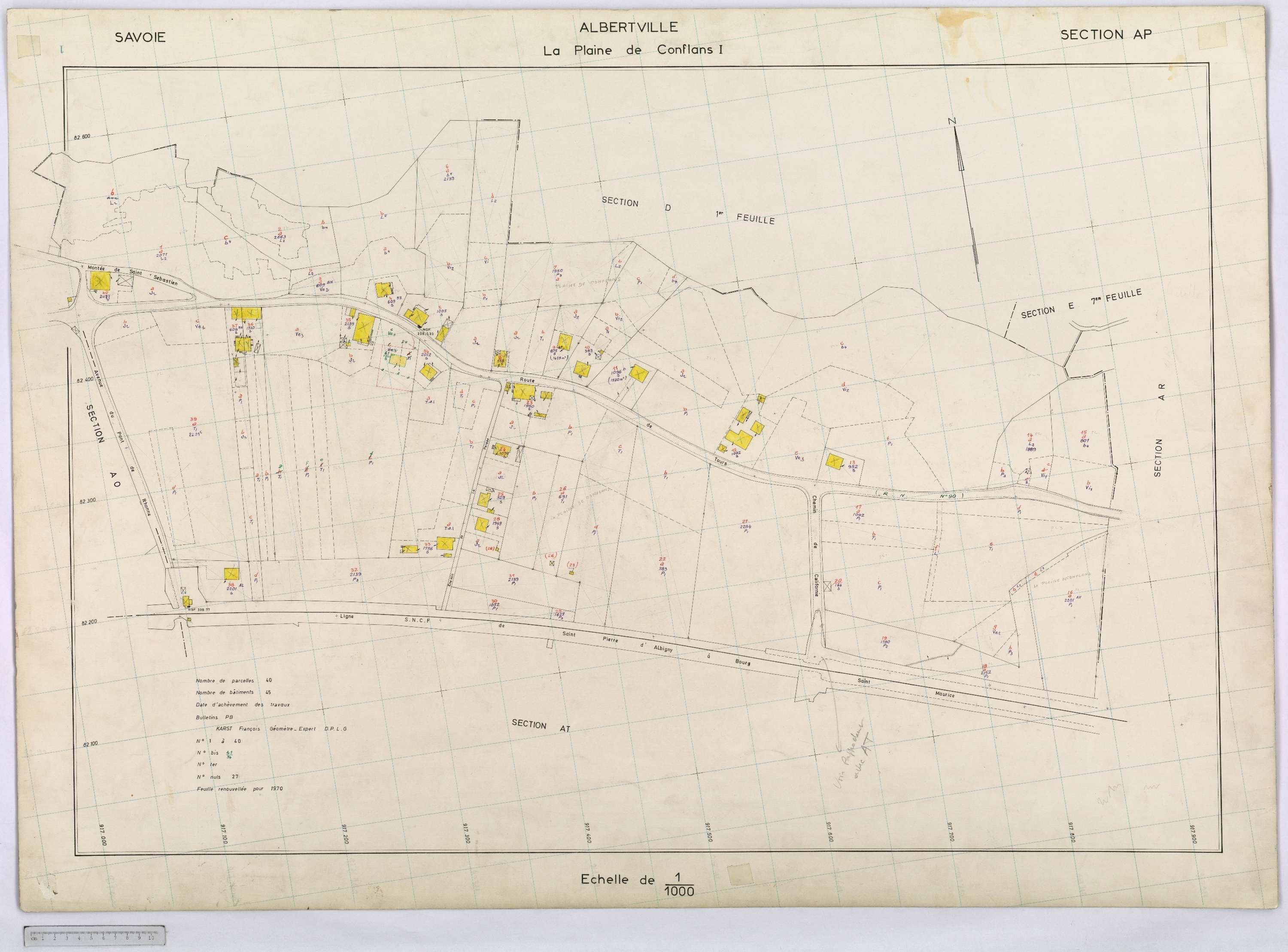 Albertville - Cadastre rénové, réfection (1968-1970).
