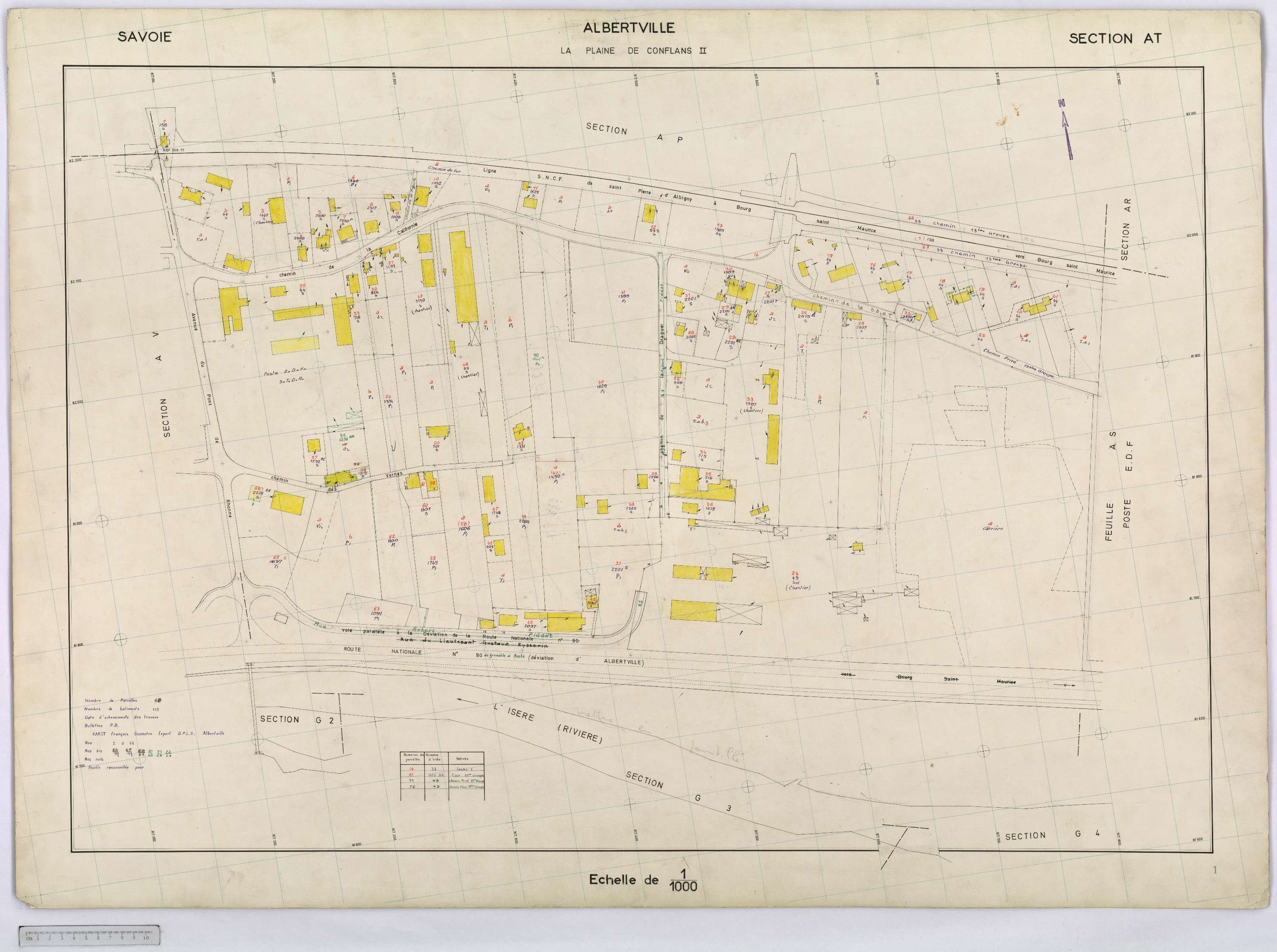 Albertville - Cadastre rénové, réfection (1968-1970).
