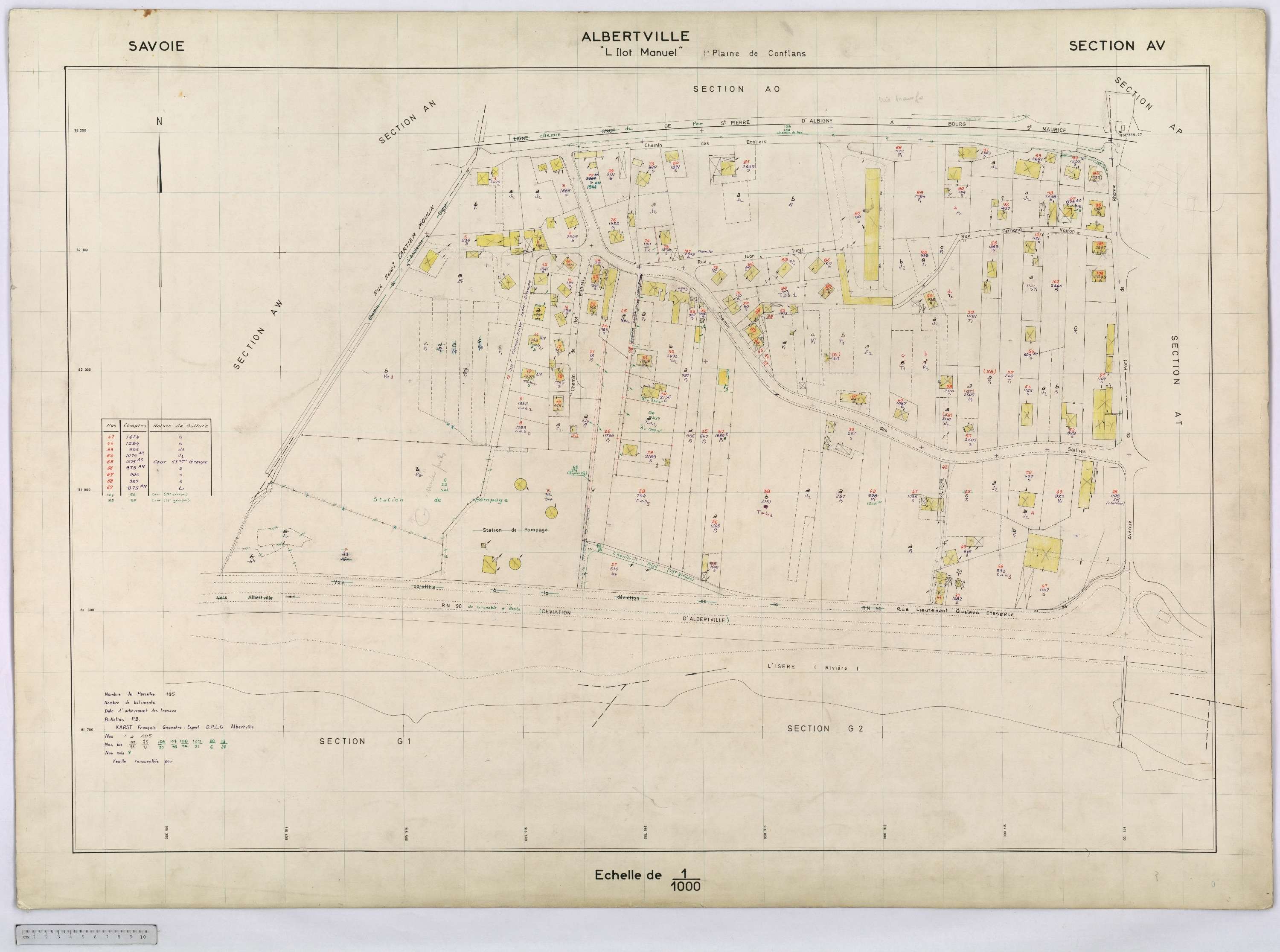 Albertville - Cadastre rénové, réfection (1968-1970).