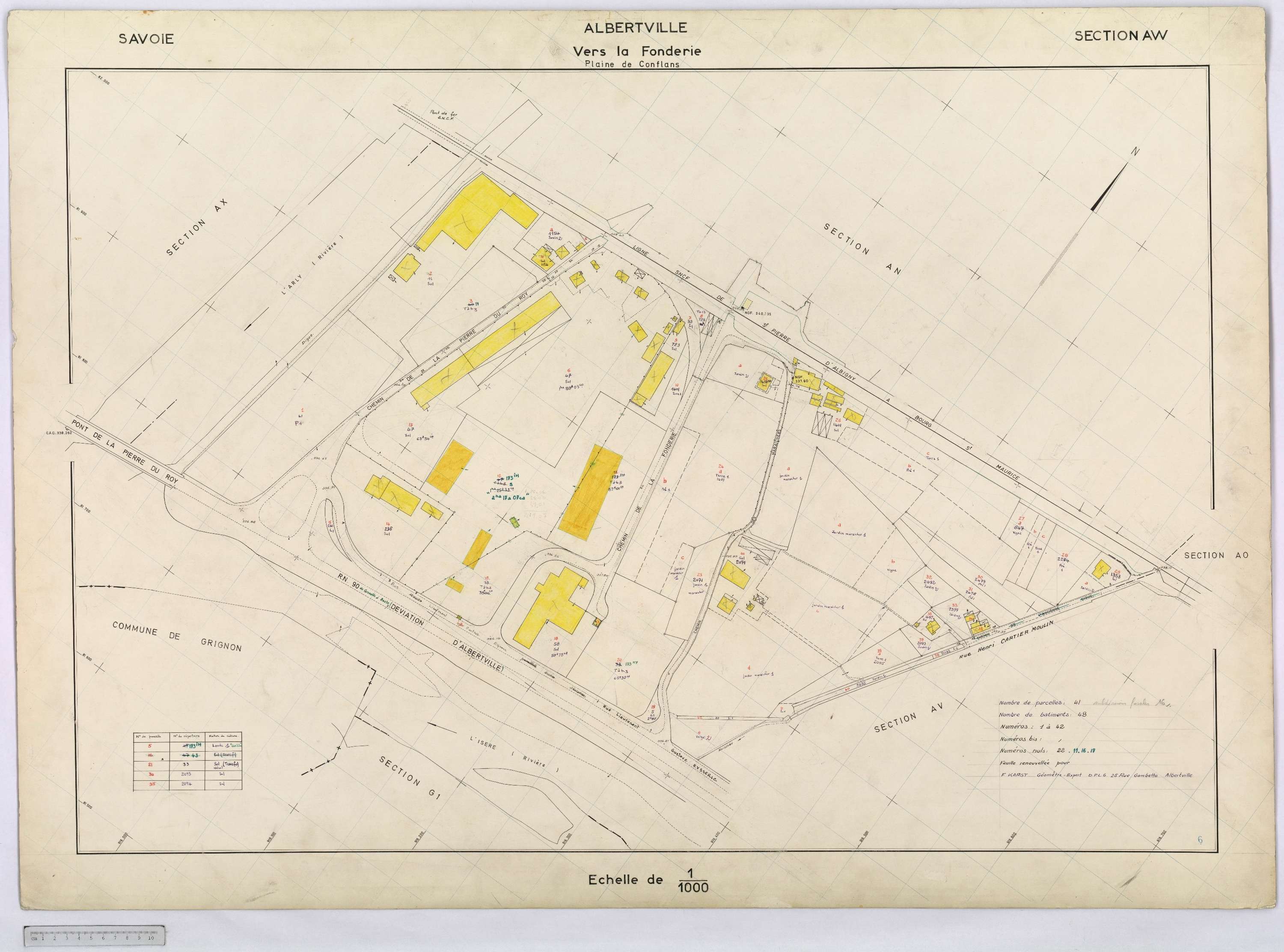 Albertville - Cadastre rénové, réfection (1968-1970).