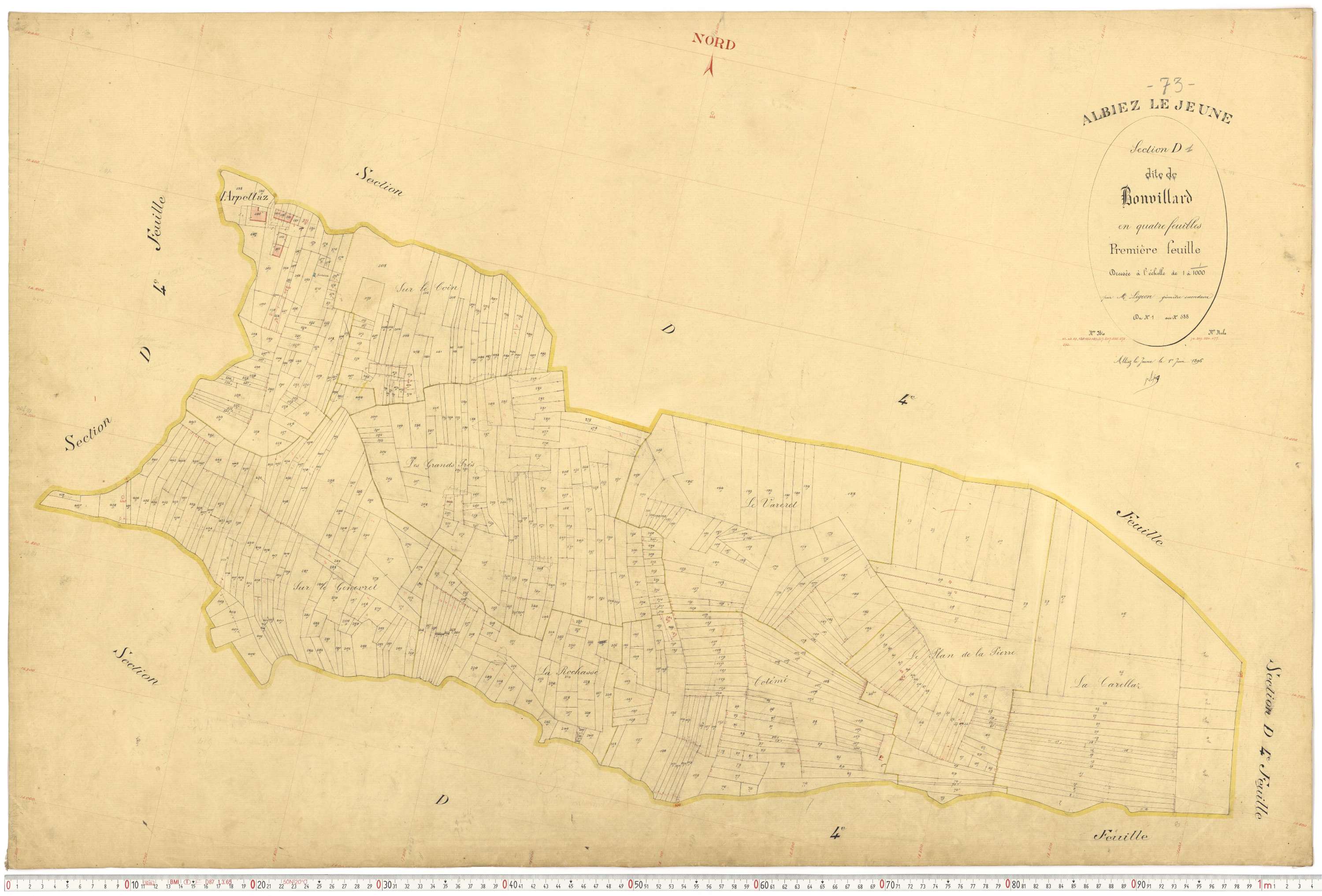 Albiez-le-Jeune - Plans cadastraux du premier cadastre français.