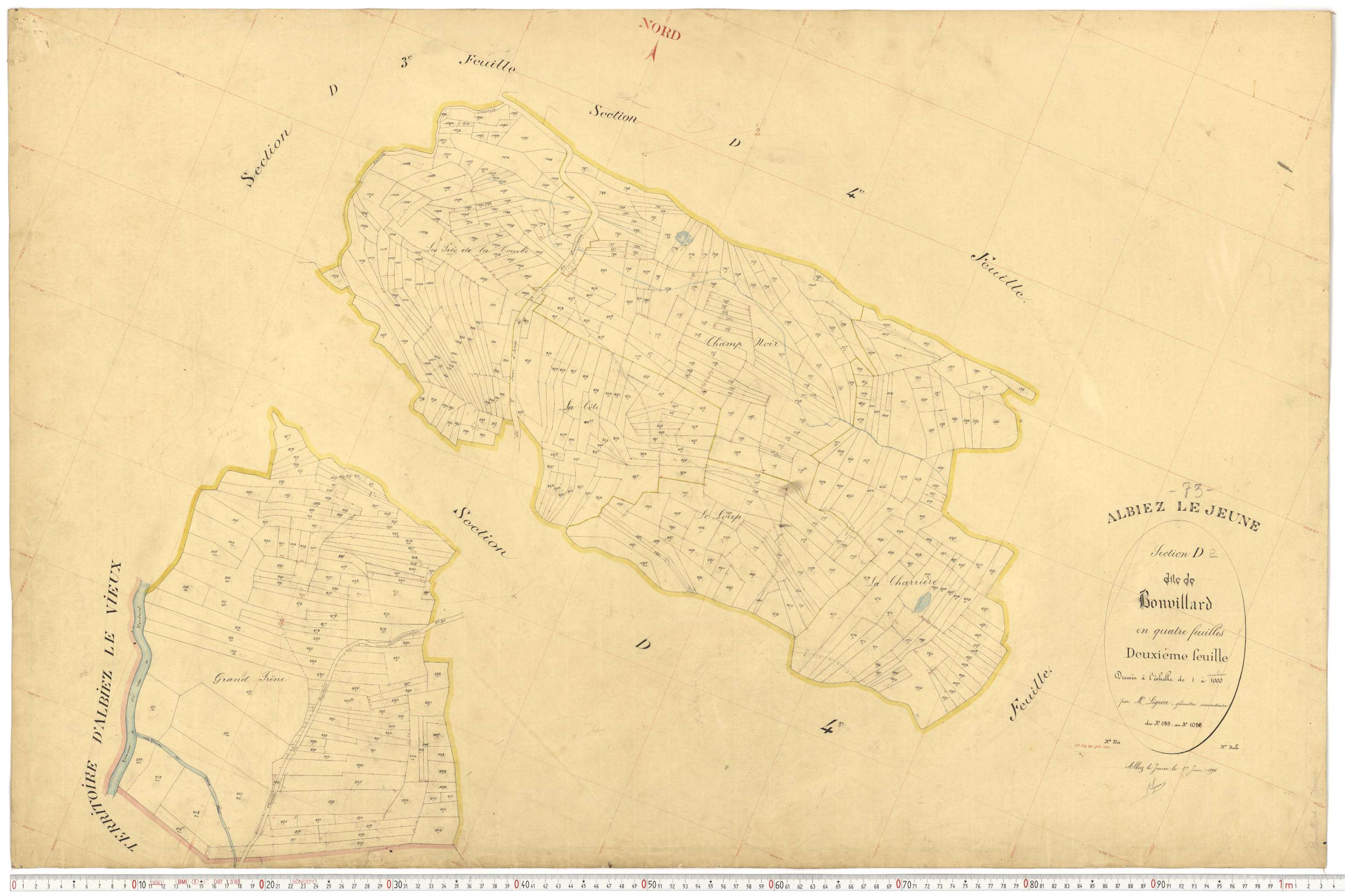 Albiez-le-Jeune - Plans cadastraux du premier cadastre français.