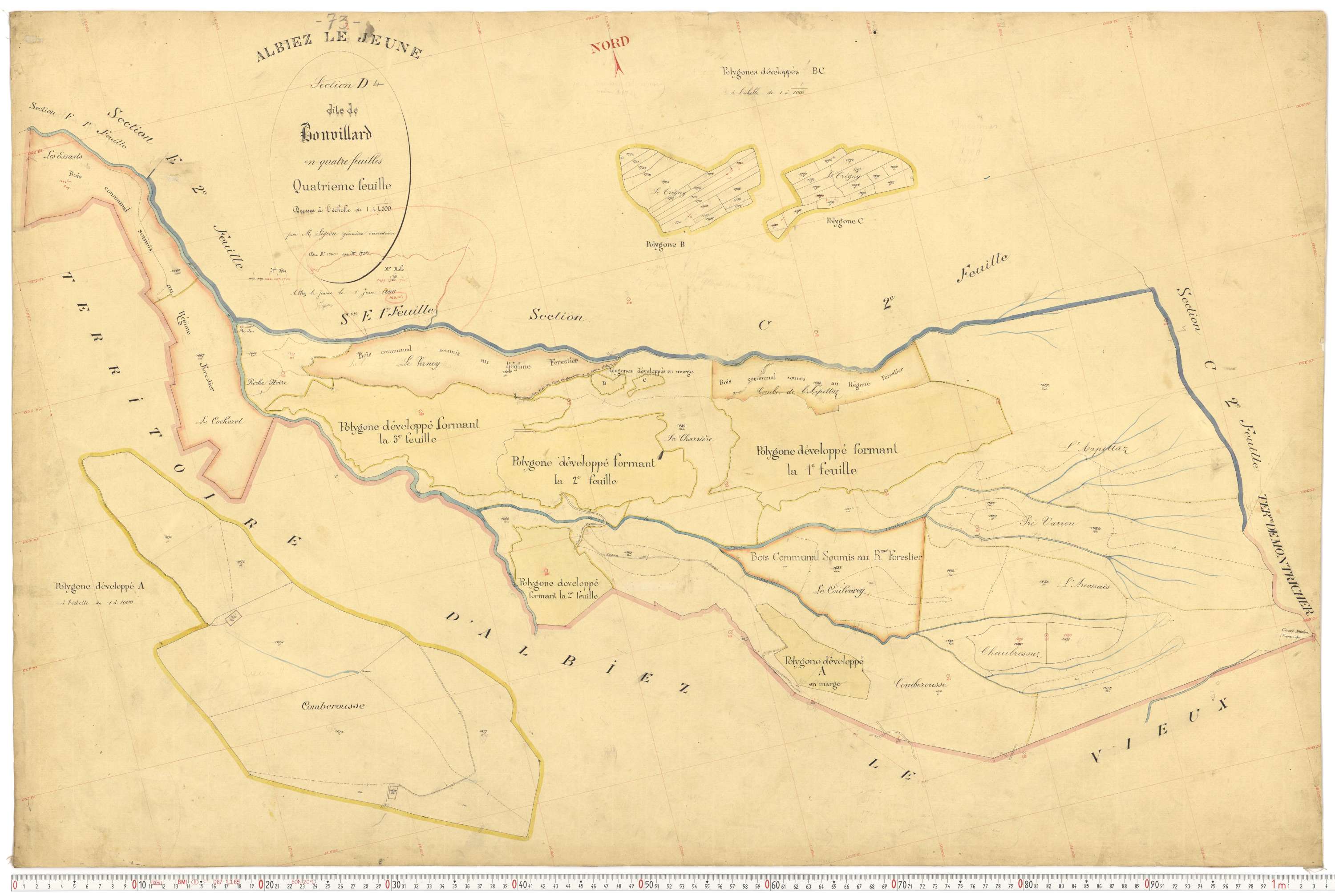 Albiez-le-Jeune - Plans cadastraux du premier cadastre français.