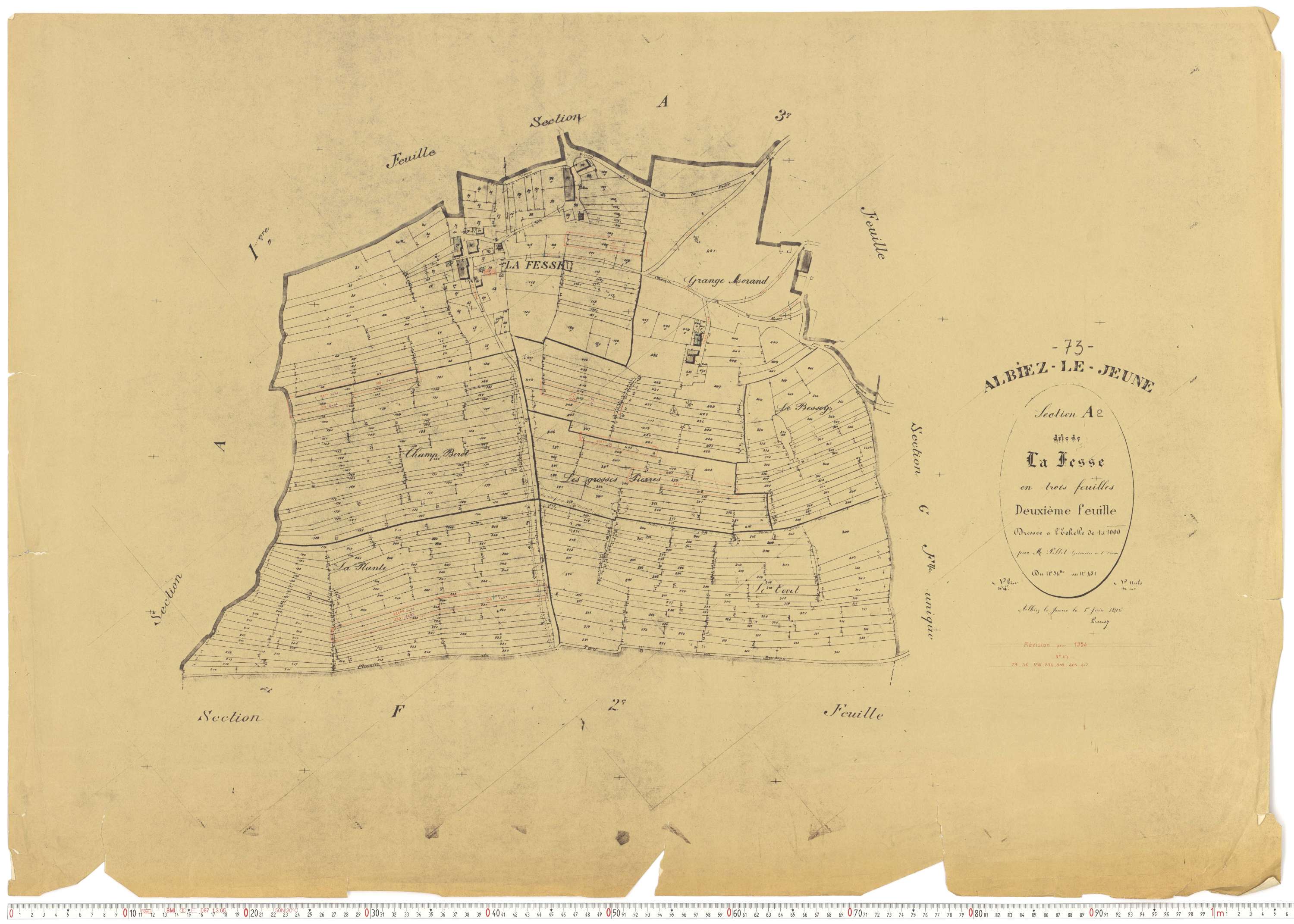 Albiez-le-Jeune - Plans cadastraux du cadastre rénové.