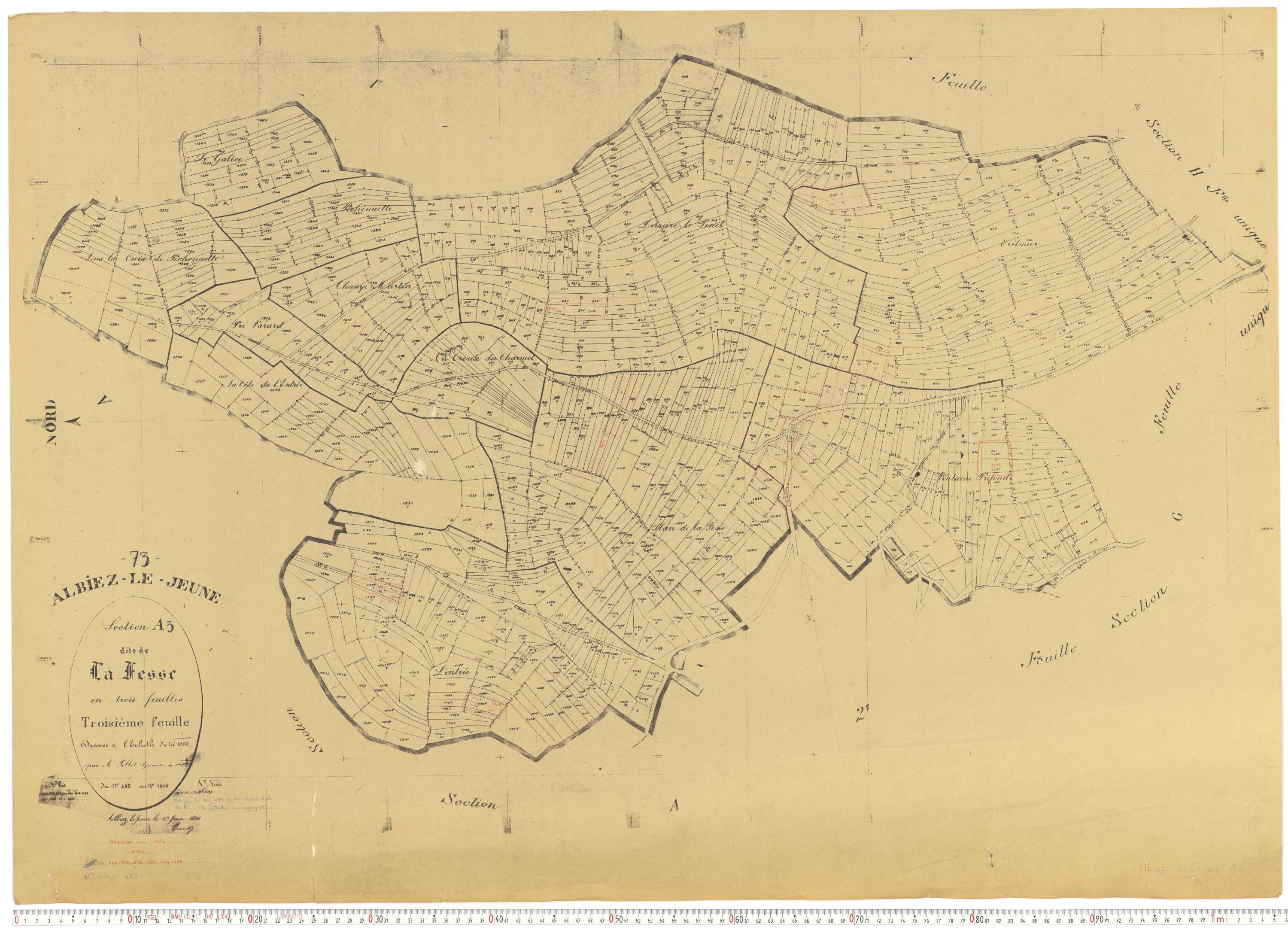 Albiez-le-Jeune - Plans cadastraux du cadastre rénové.
