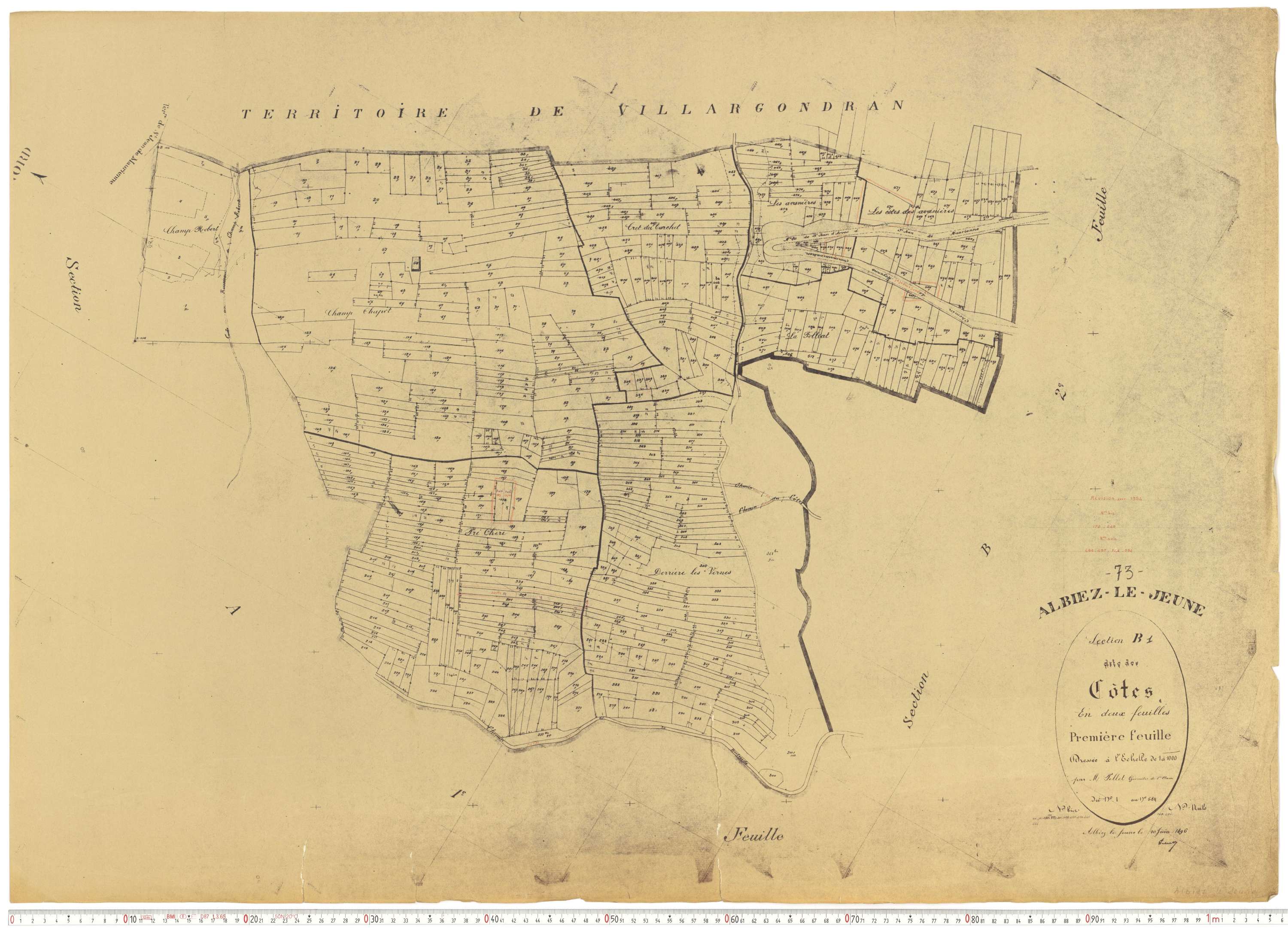 Albiez-le-Jeune - Plans cadastraux du cadastre rénové.