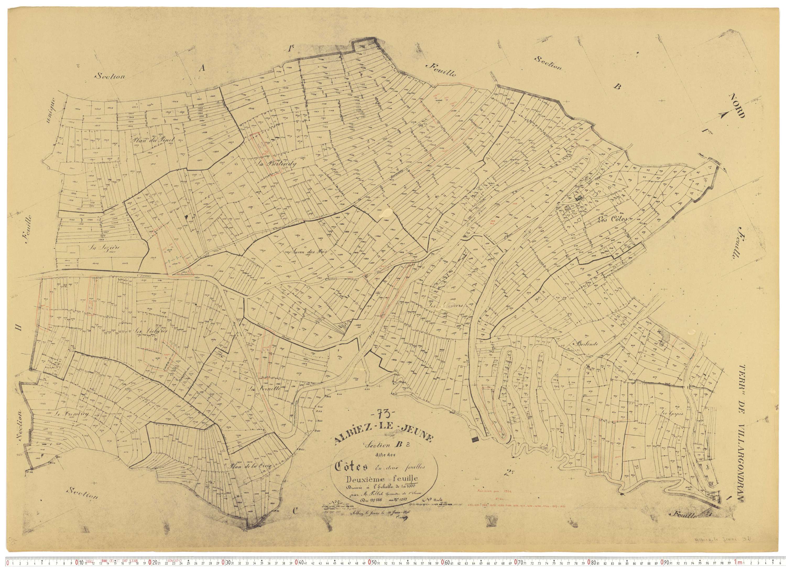 Albiez-le-Jeune - Plans cadastraux du cadastre rénové.