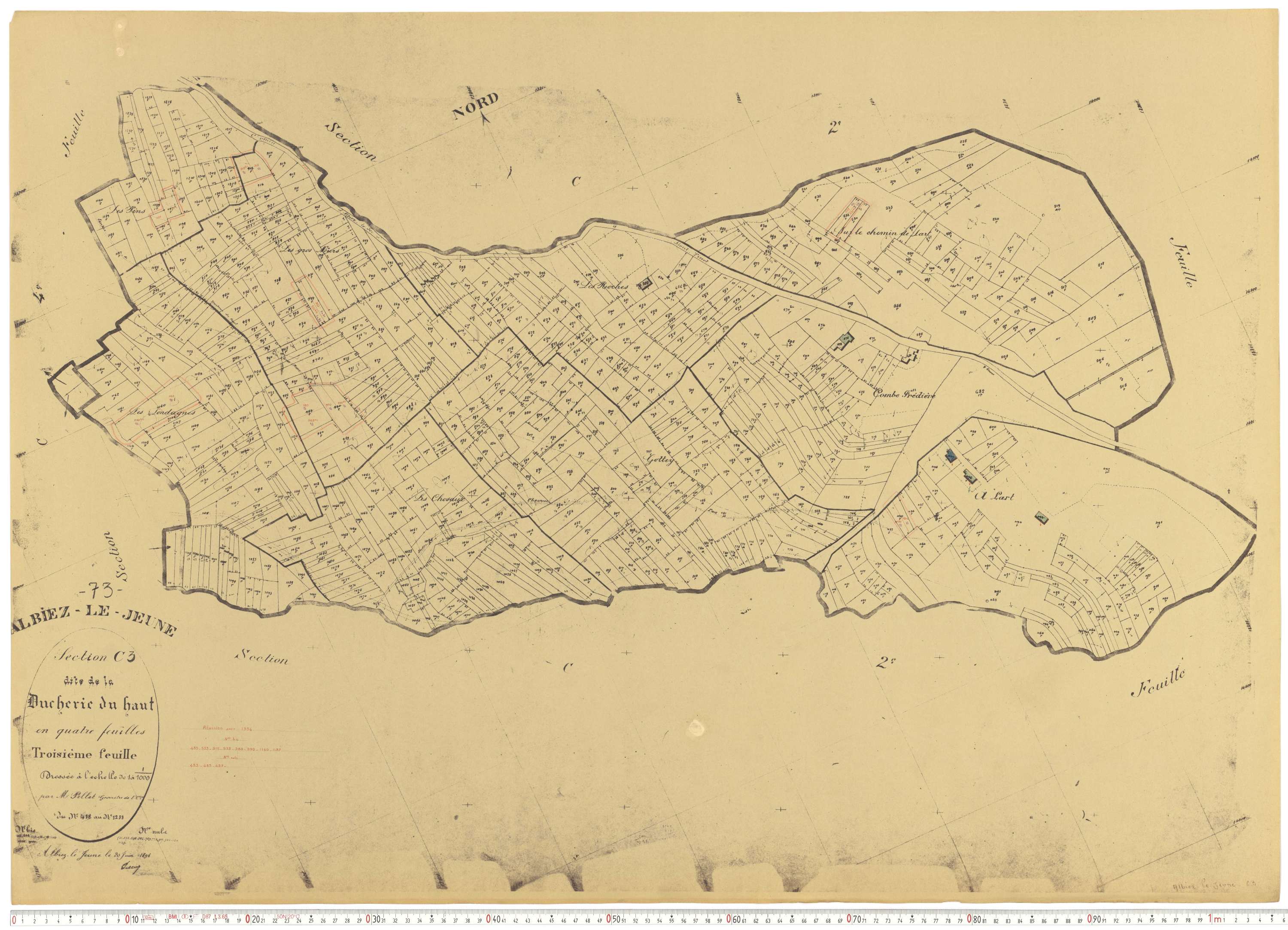 Albiez-le-Jeune - Plans cadastraux du cadastre rénové.