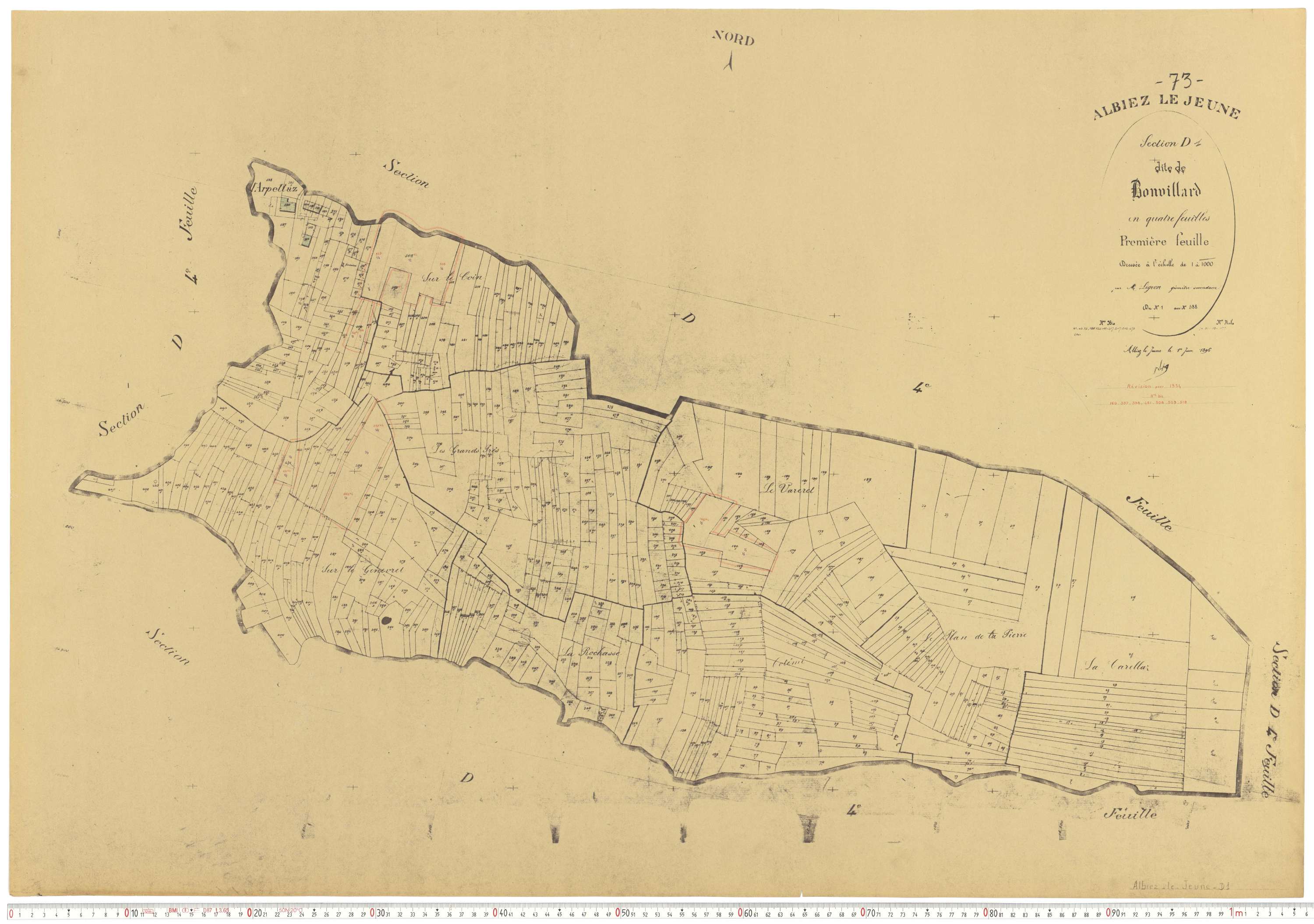 Albiez-le-Jeune - Plans cadastraux du cadastre rénové.