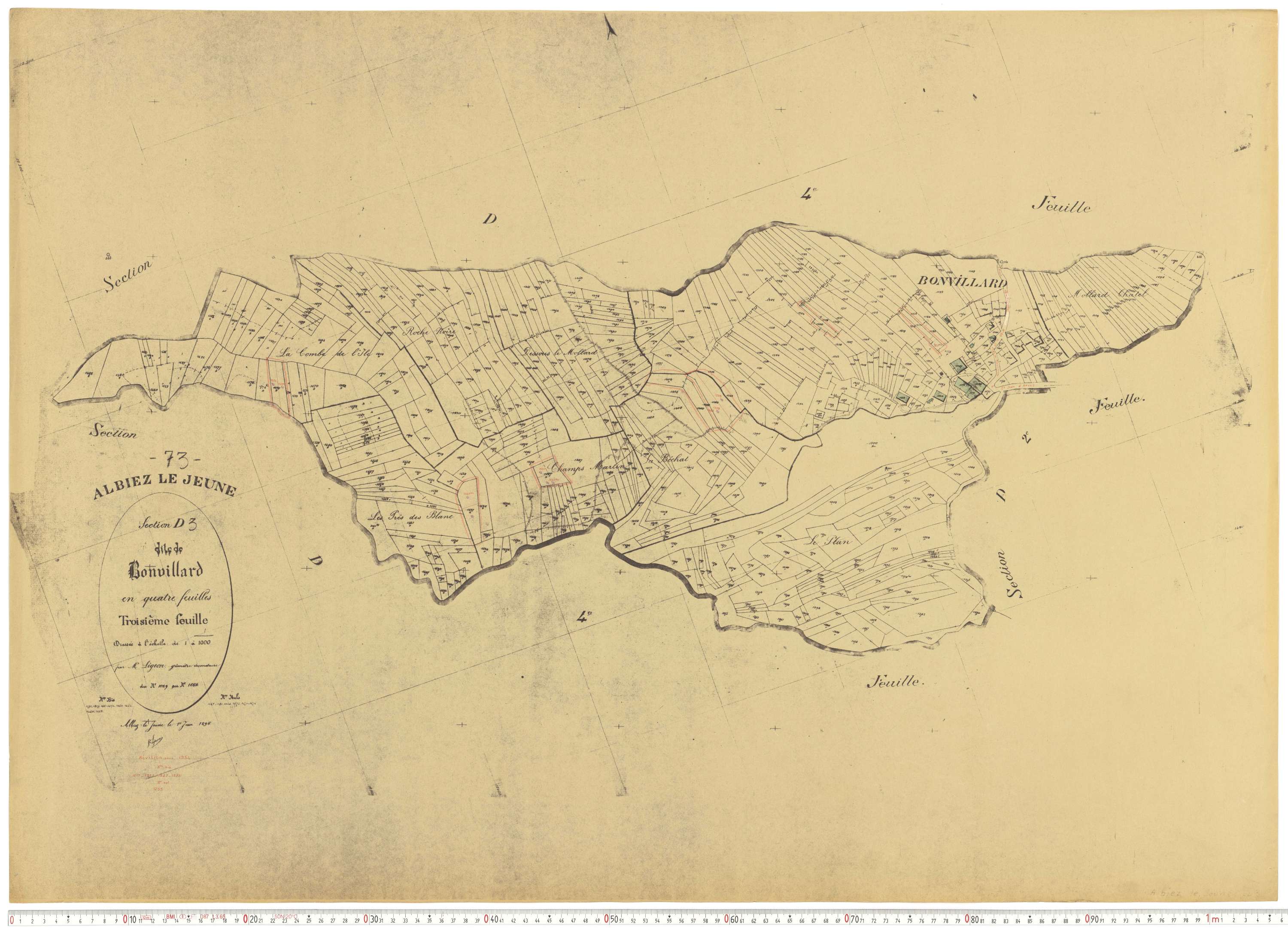 Albiez-le-Jeune - Plans cadastraux du cadastre rénové.