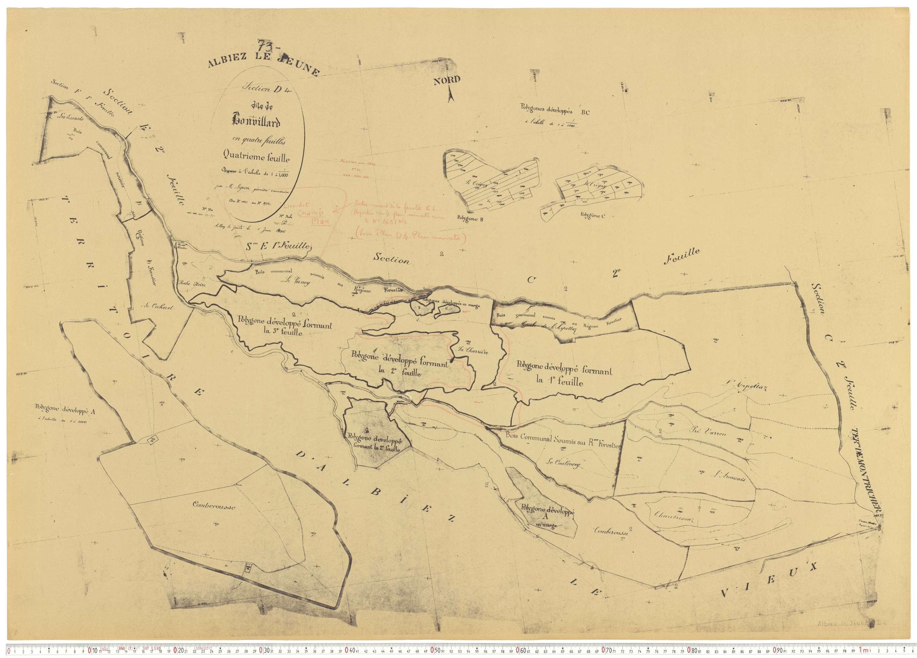 Albiez-le-Jeune - Plans cadastraux du cadastre rénové.