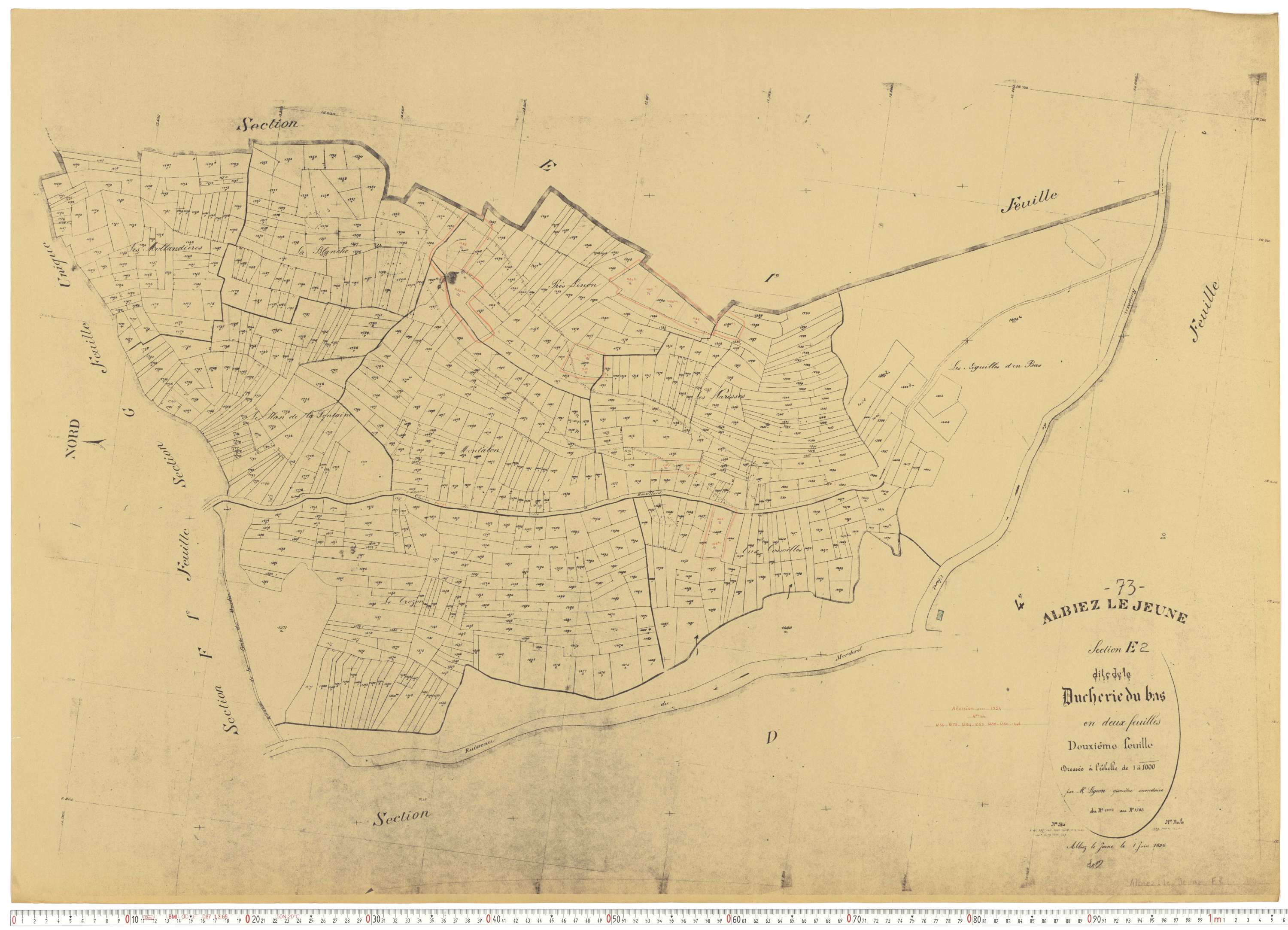 Albiez-le-Jeune - Plans cadastraux du cadastre rénové.