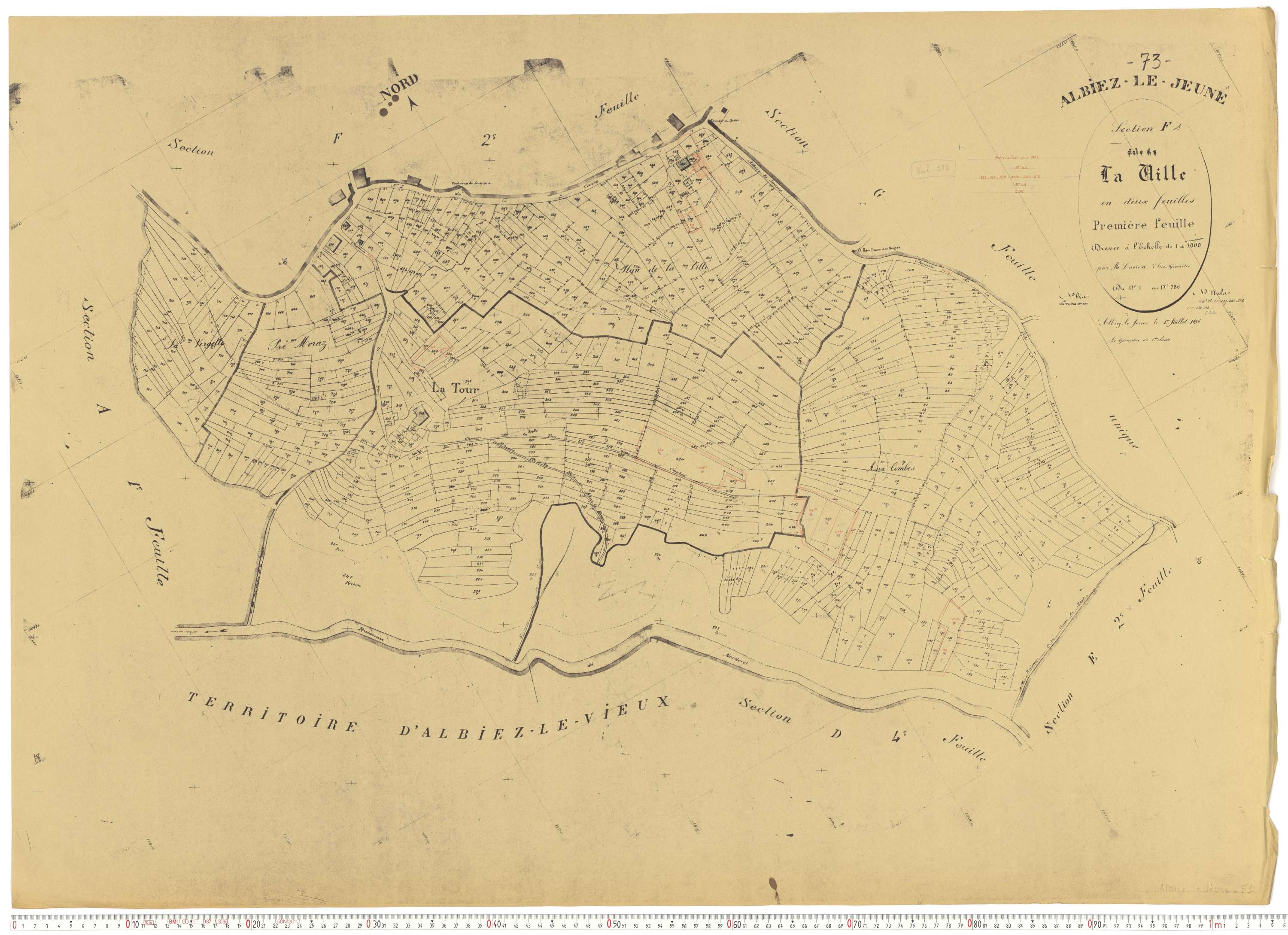 Albiez-le-Jeune - Plans cadastraux du cadastre rénové.