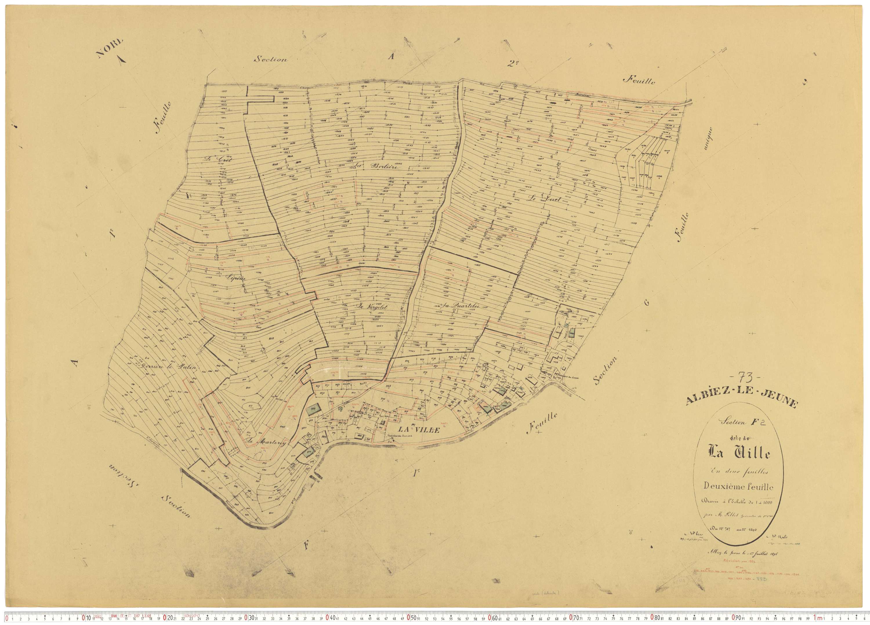 Albiez-le-Jeune - Plans cadastraux du cadastre rénové.