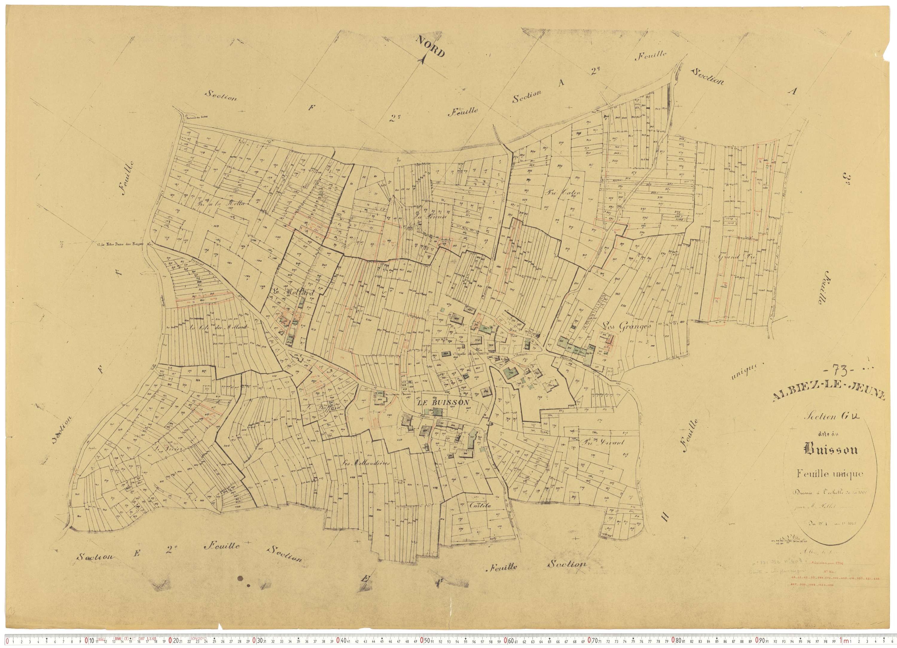 Albiez-le-Jeune - Plans cadastraux du cadastre rénové.