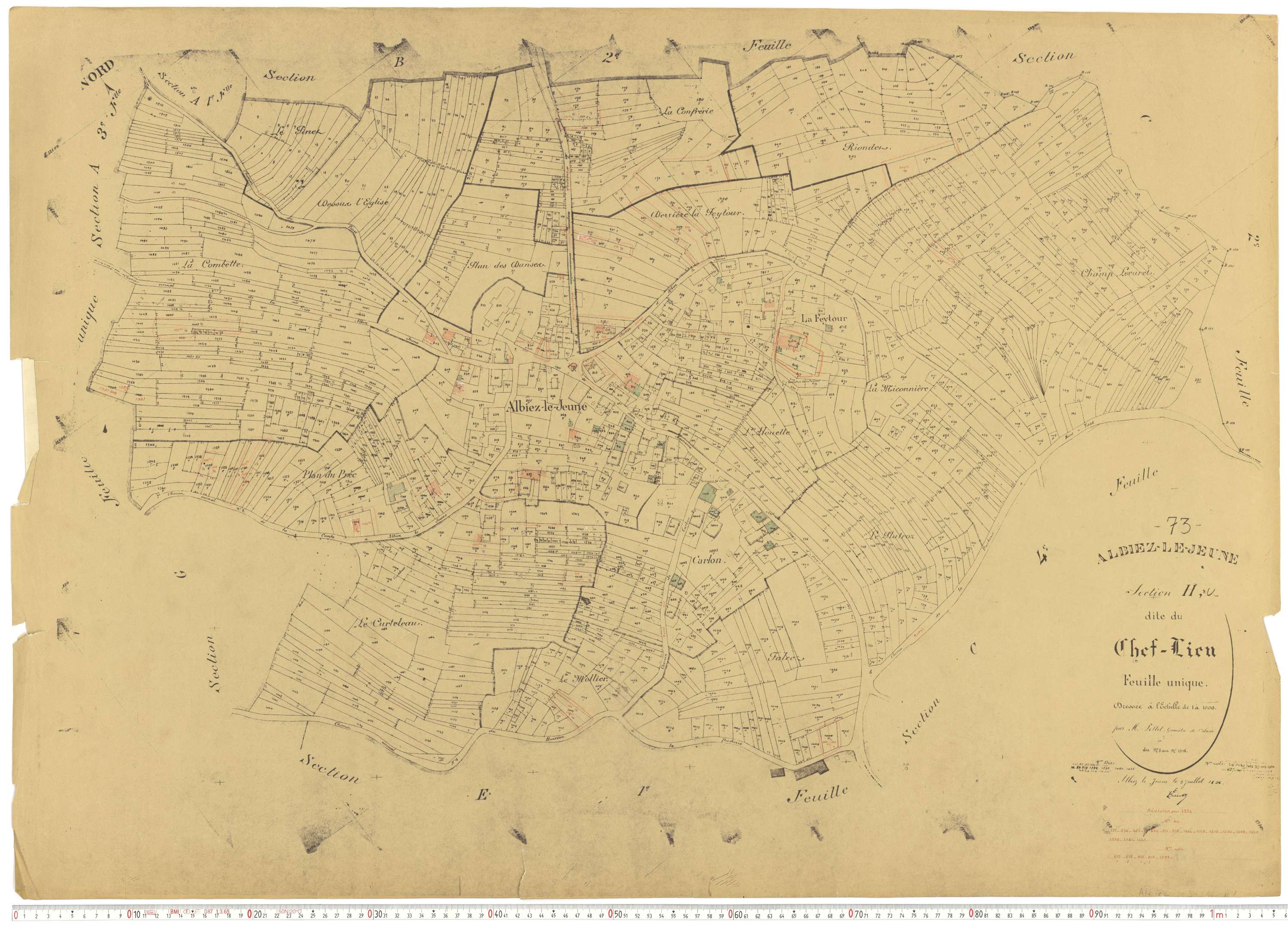 Albiez-le-Jeune - Plans cadastraux du cadastre rénové.