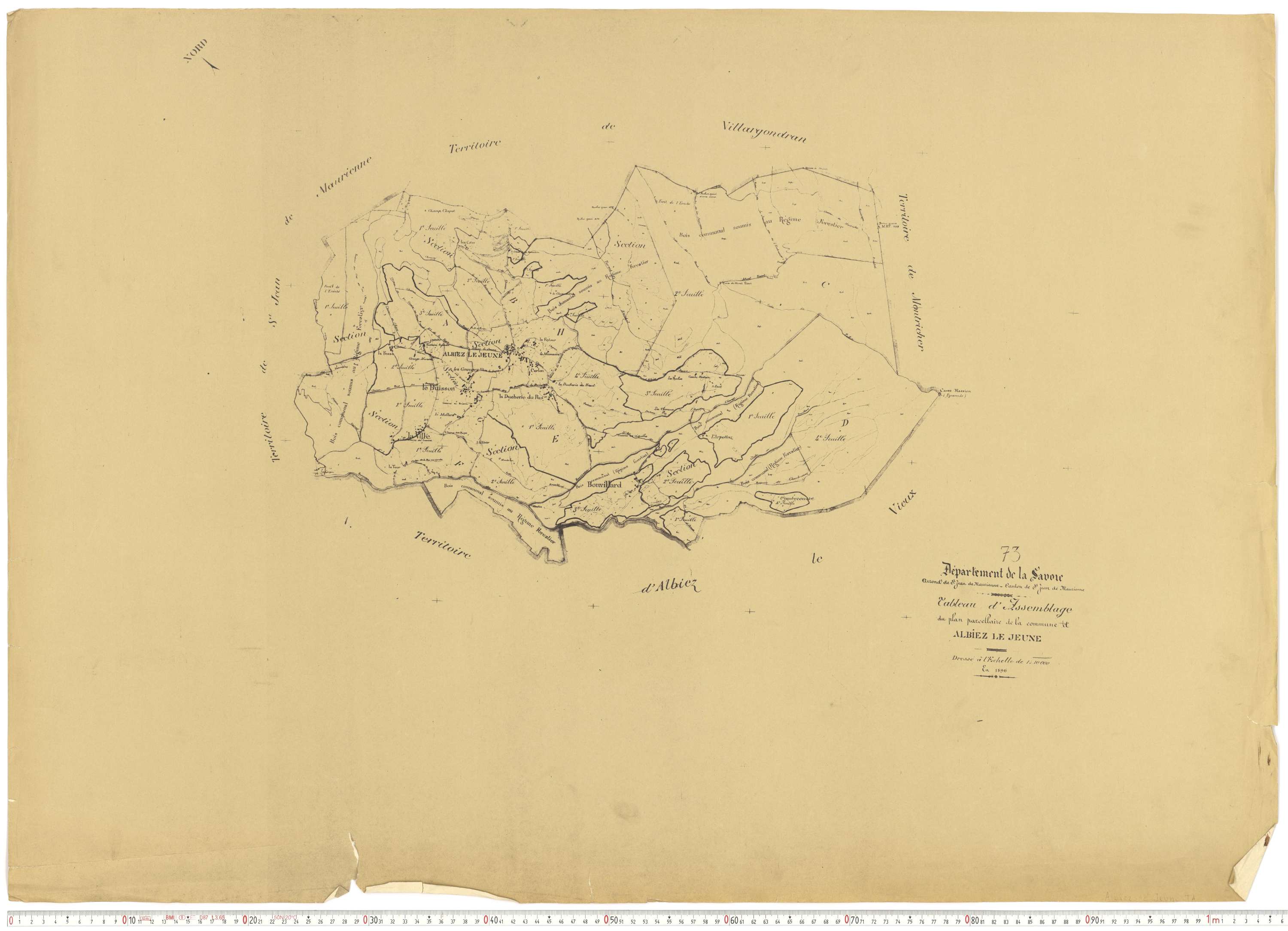 Albiez-le-Jeune - Plans cadastraux du cadastre rénové.
