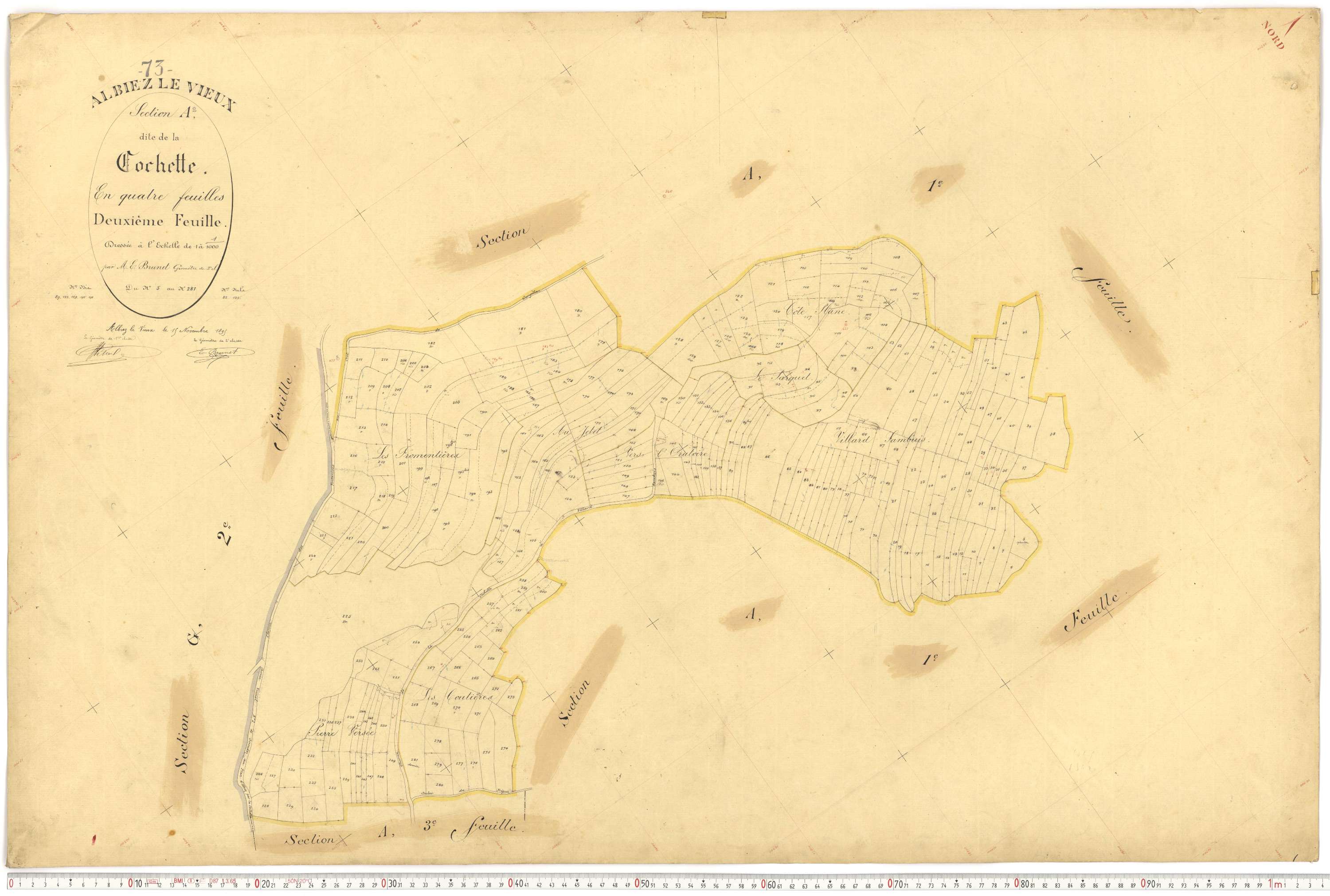 Albiez-Montrond - Plans cadastraux du premier cadastre français.