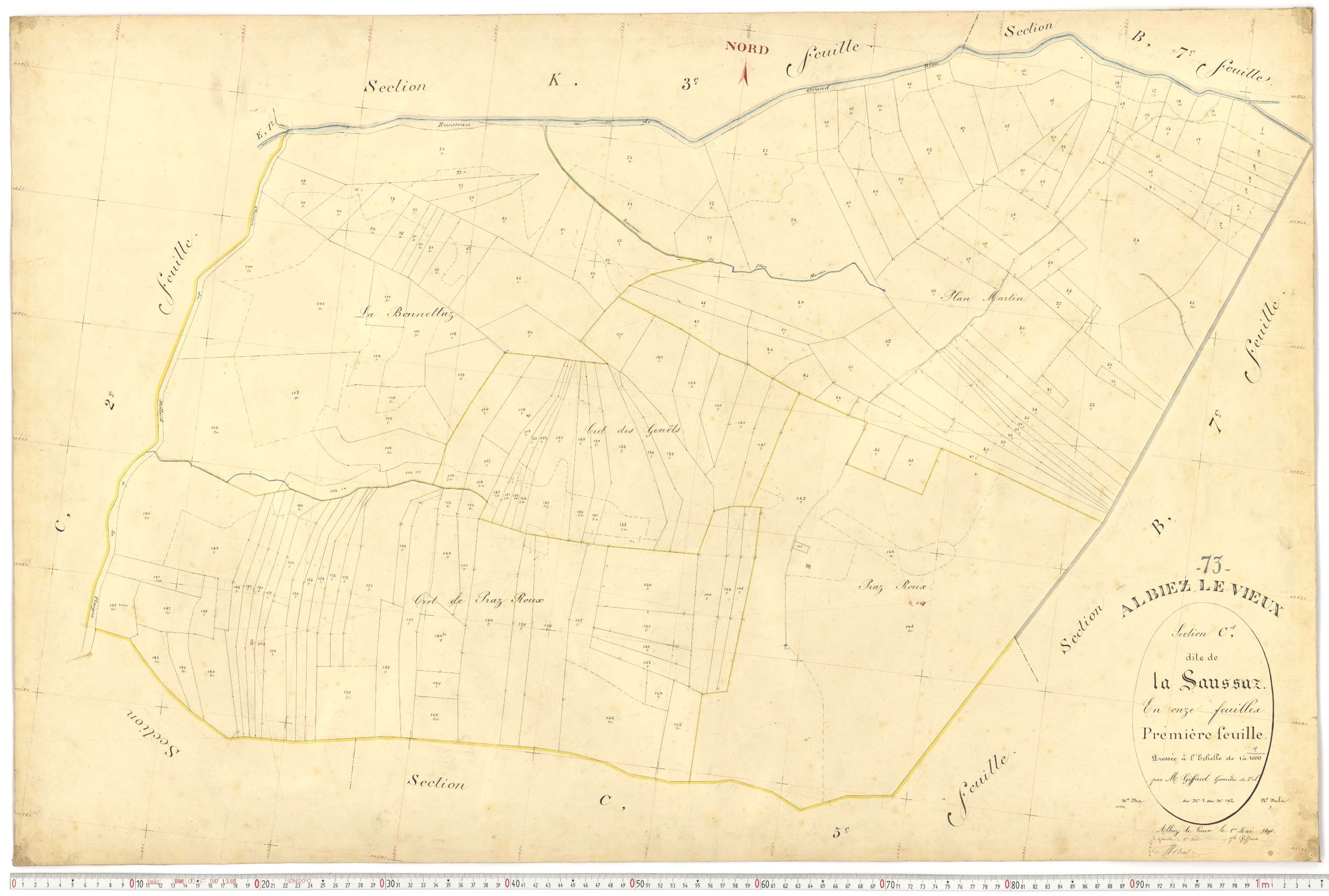 Albiez-Montrond - Plans cadastraux du premier cadastre français.