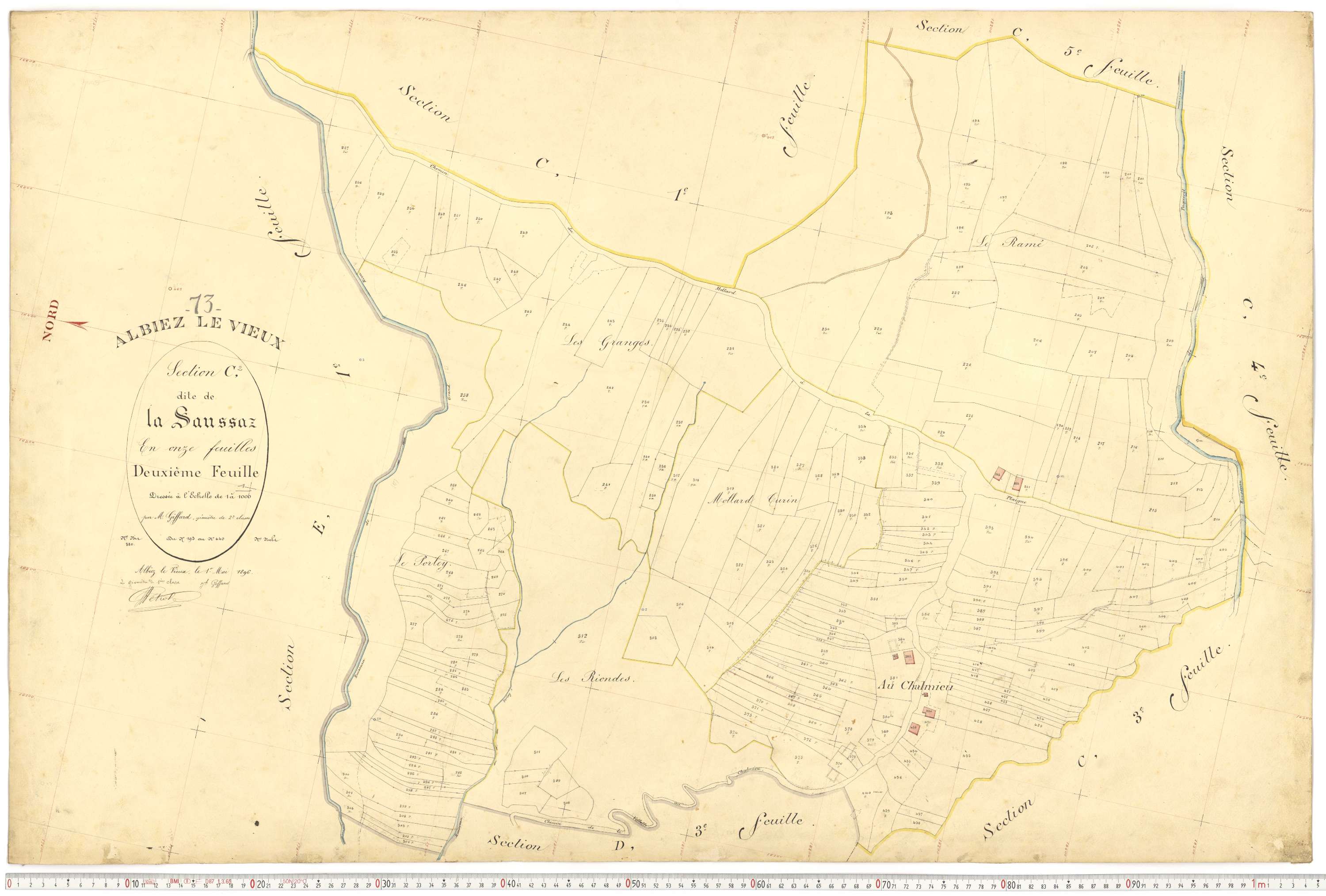 Albiez-Montrond - Plans cadastraux du premier cadastre français.