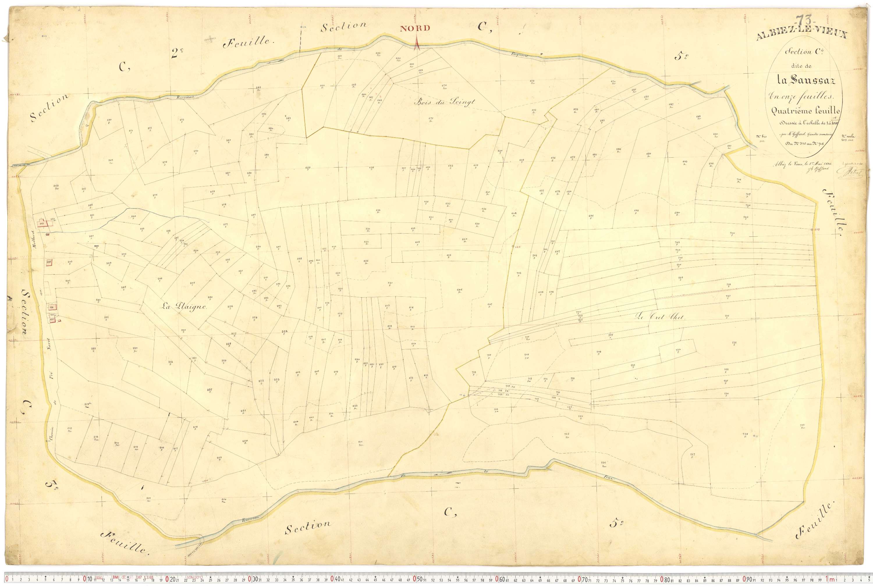 Albiez-Montrond - Plans cadastraux du premier cadastre français.