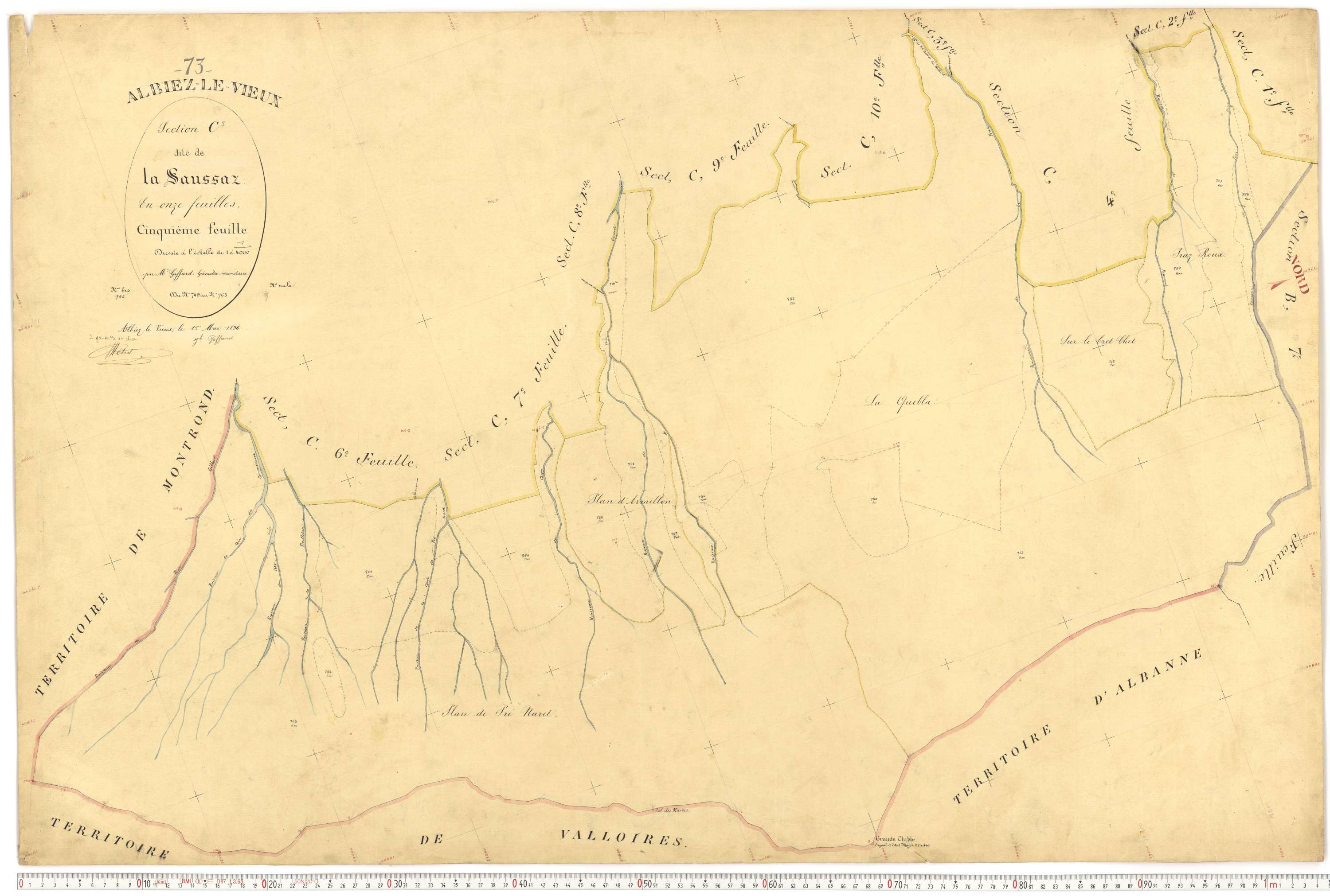 Albiez-Montrond - Plans cadastraux du premier cadastre français.