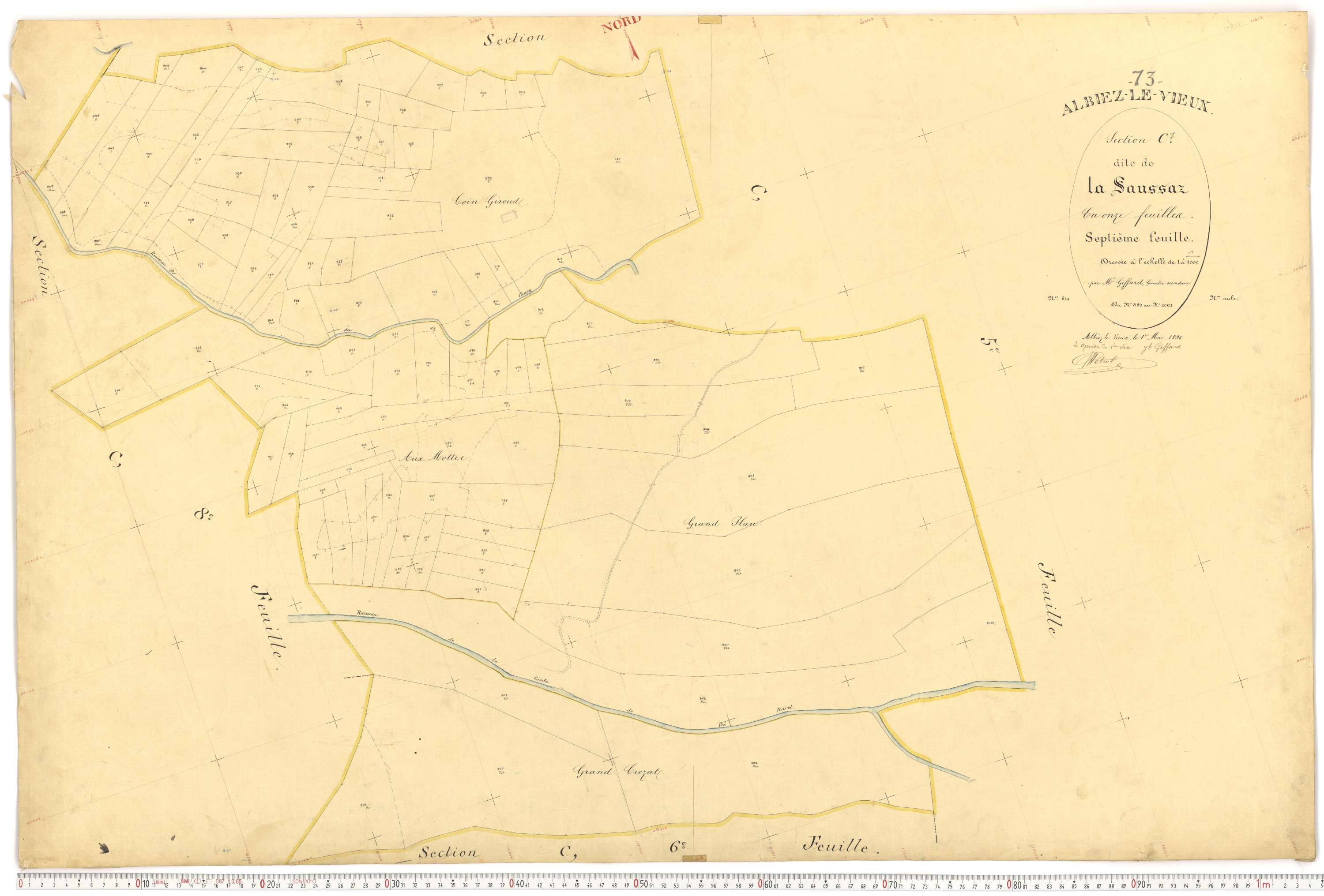 Albiez-Montrond - Plans cadastraux du premier cadastre français.