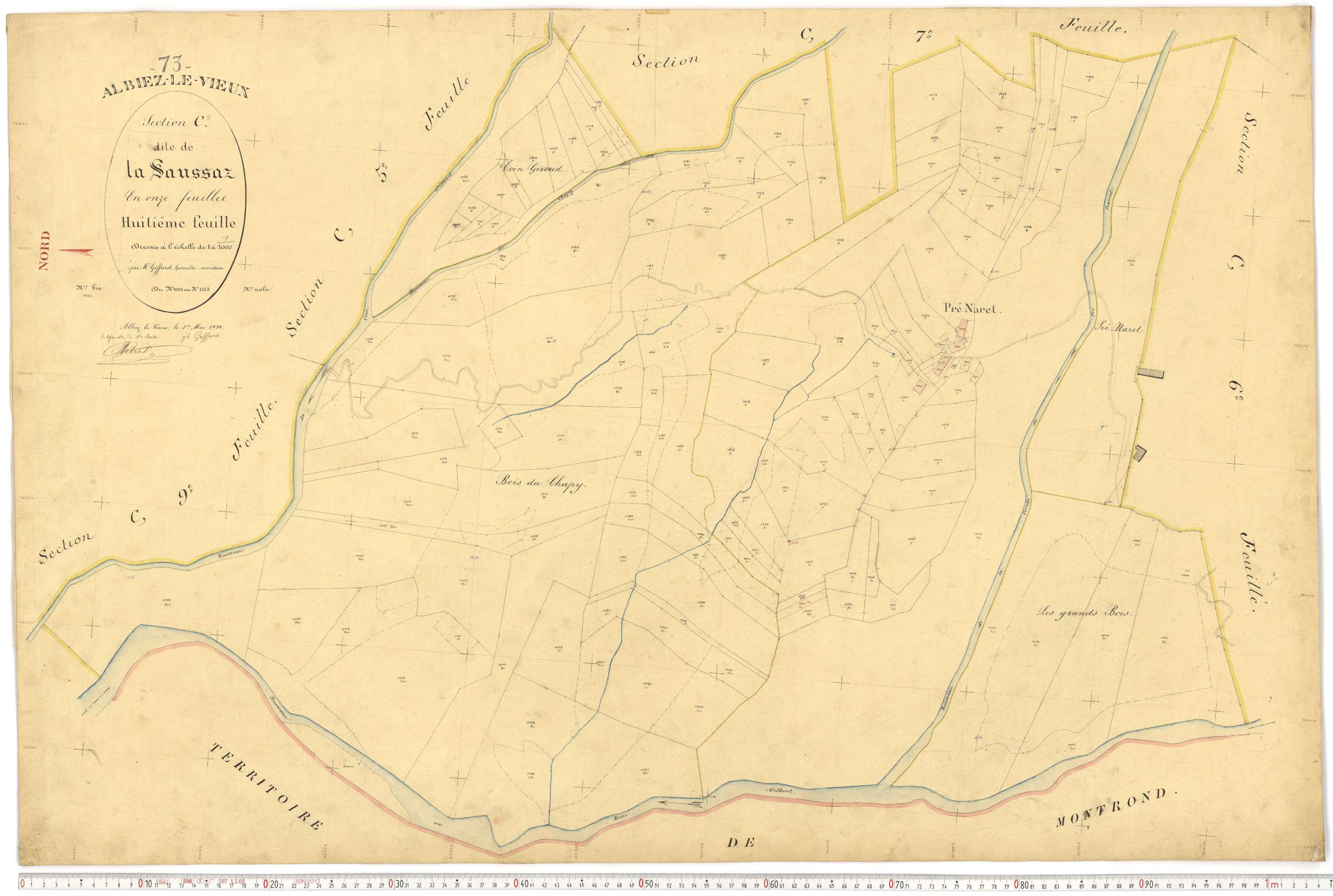 Albiez-Montrond - Plans cadastraux du premier cadastre français.