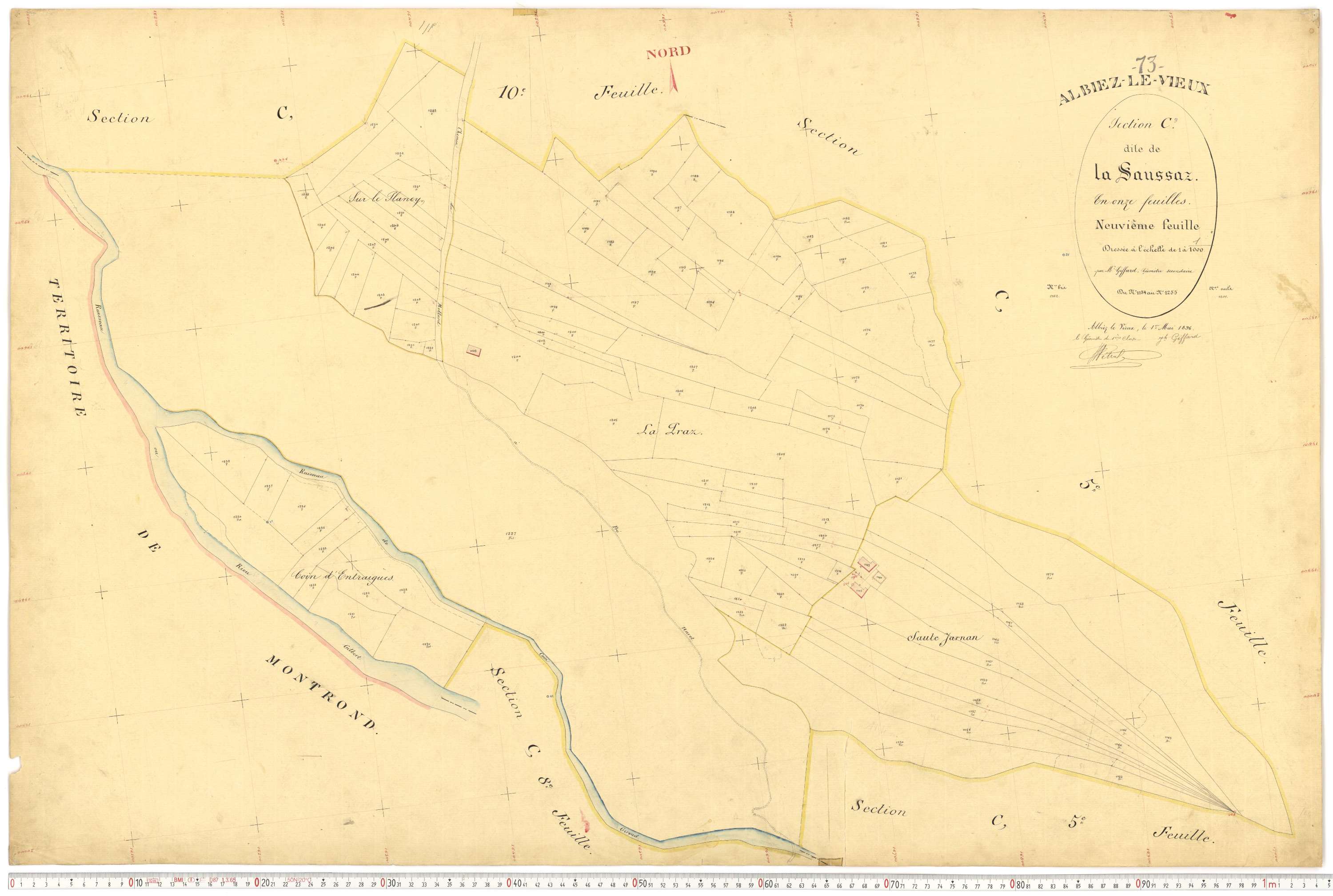 Albiez-Montrond - Plans cadastraux du premier cadastre français.