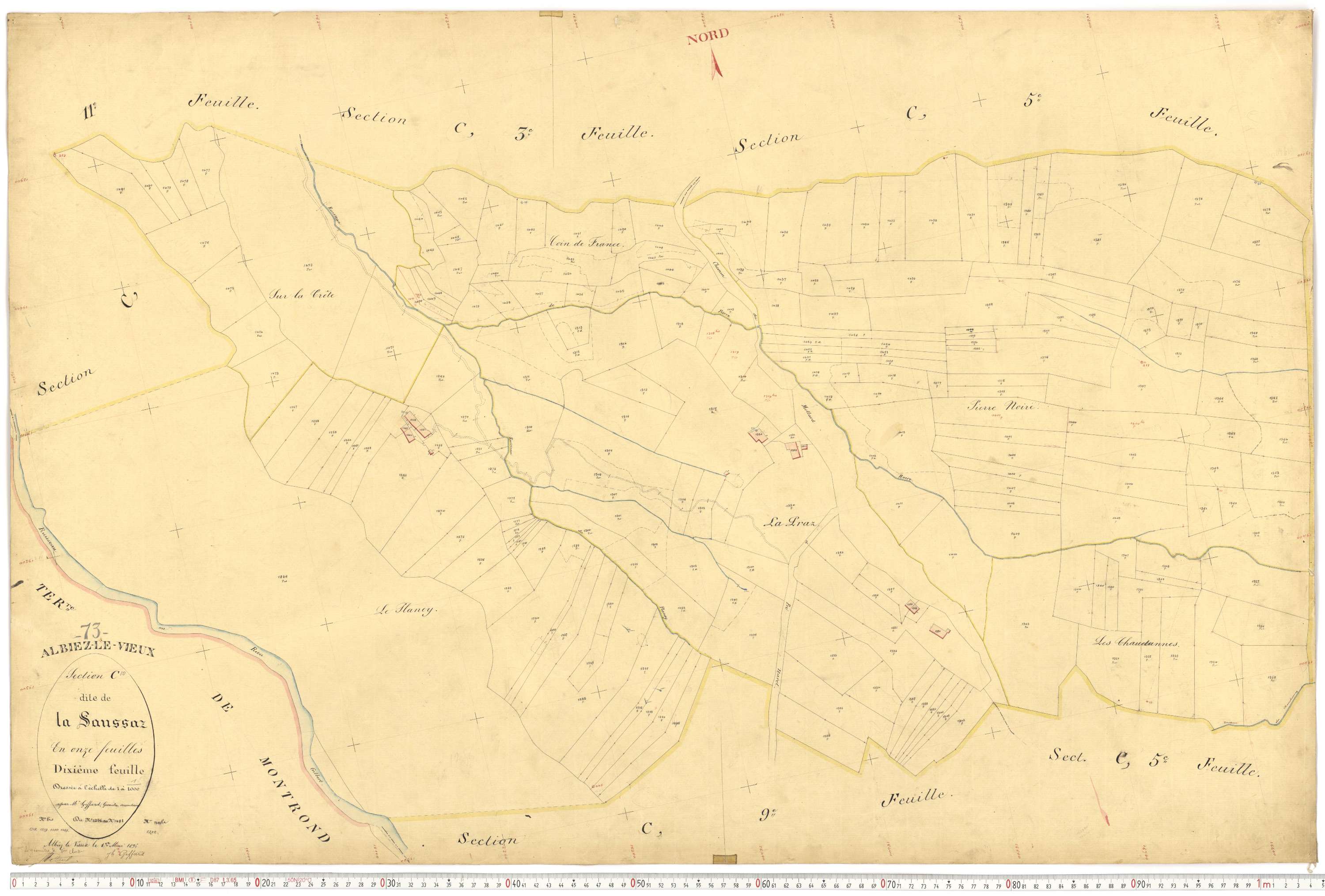 Albiez-Montrond - Plans cadastraux du premier cadastre français.