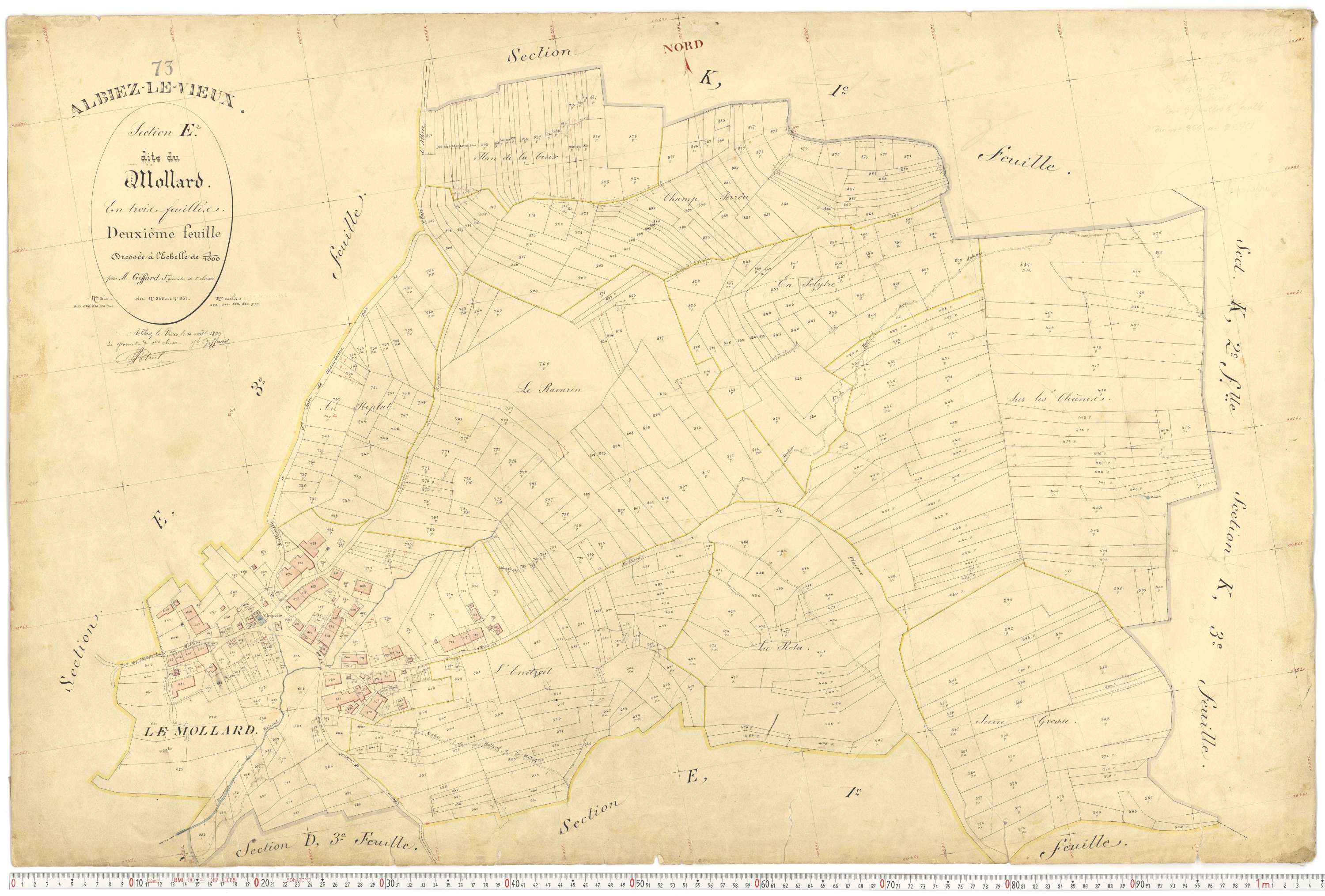 Albiez-Montrond - Plans cadastraux du premier cadastre français.