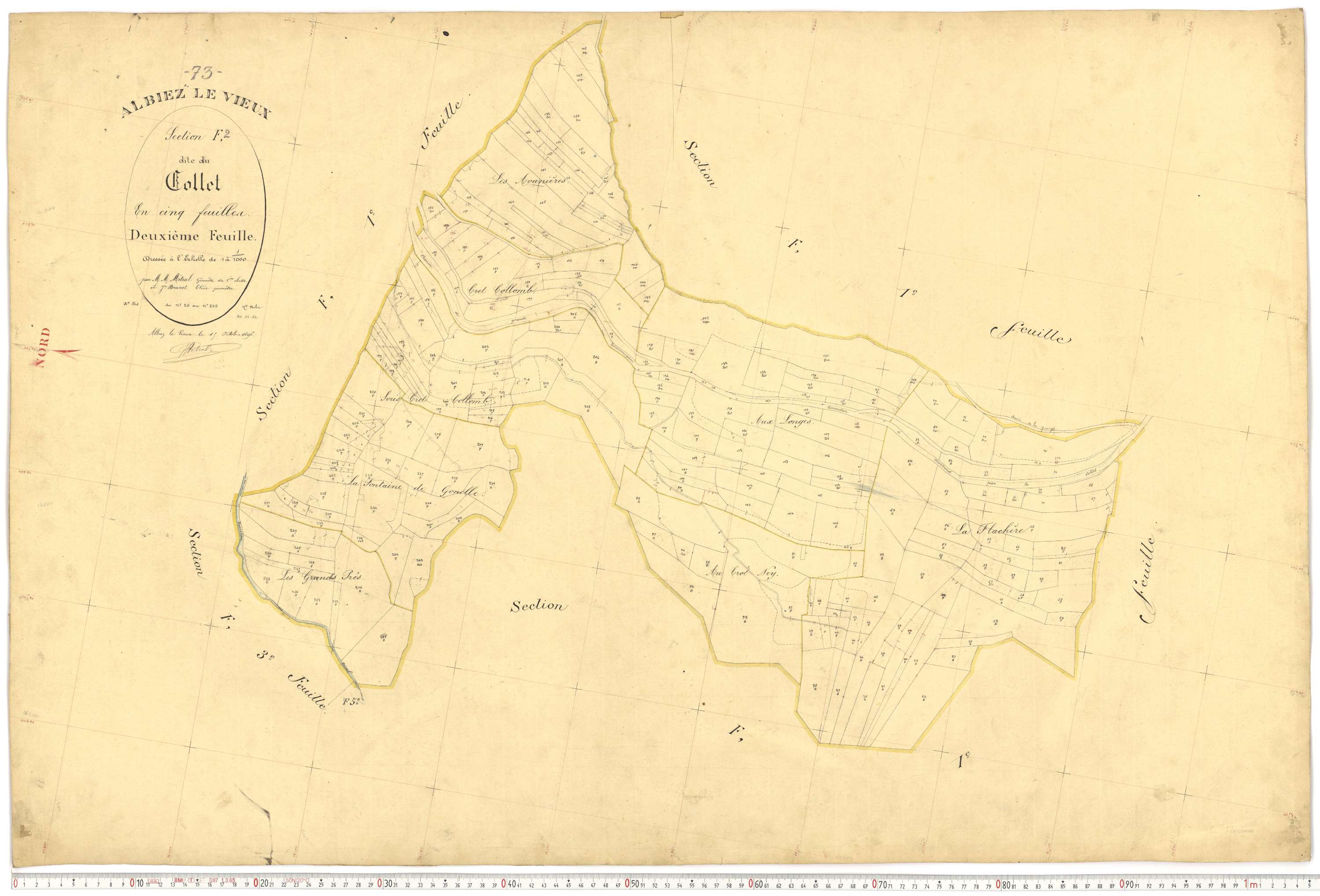 Albiez-Montrond - Plans cadastraux du premier cadastre français.