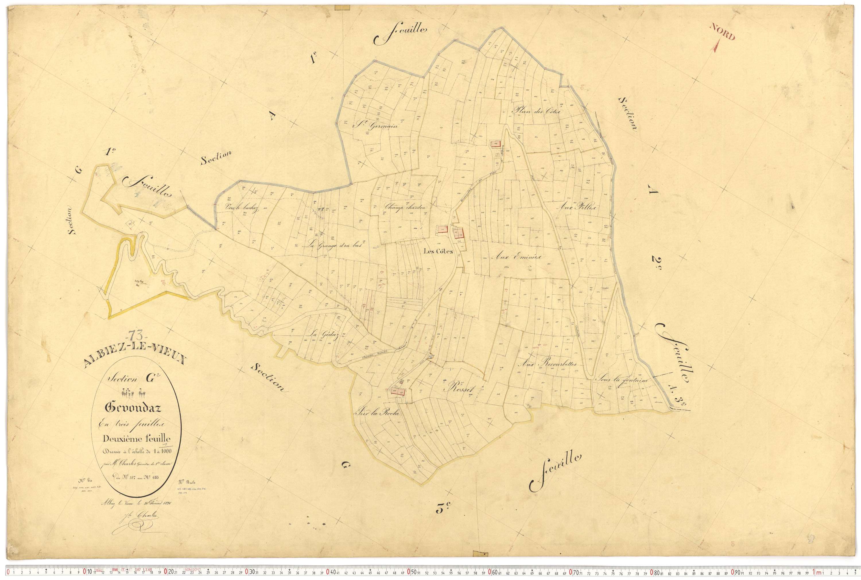 Albiez-Montrond - Plans cadastraux du premier cadastre français.